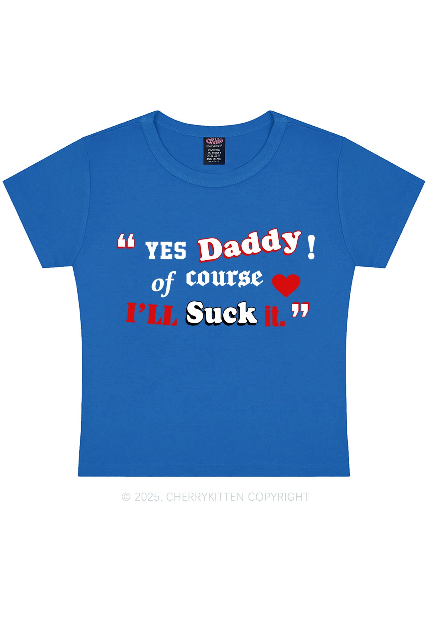 Daddy Suck It Y2K Baby Tee Cherrykitten