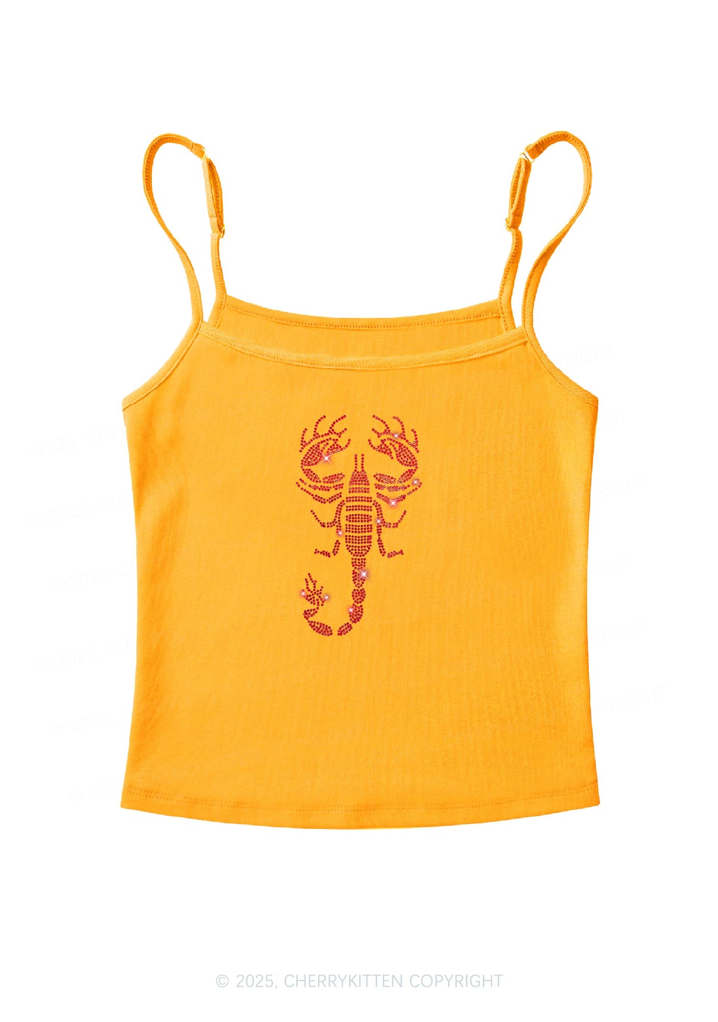 Rhinestone Red Scorpion Y2K Spaghetti Strap Cami Cherrykitten
