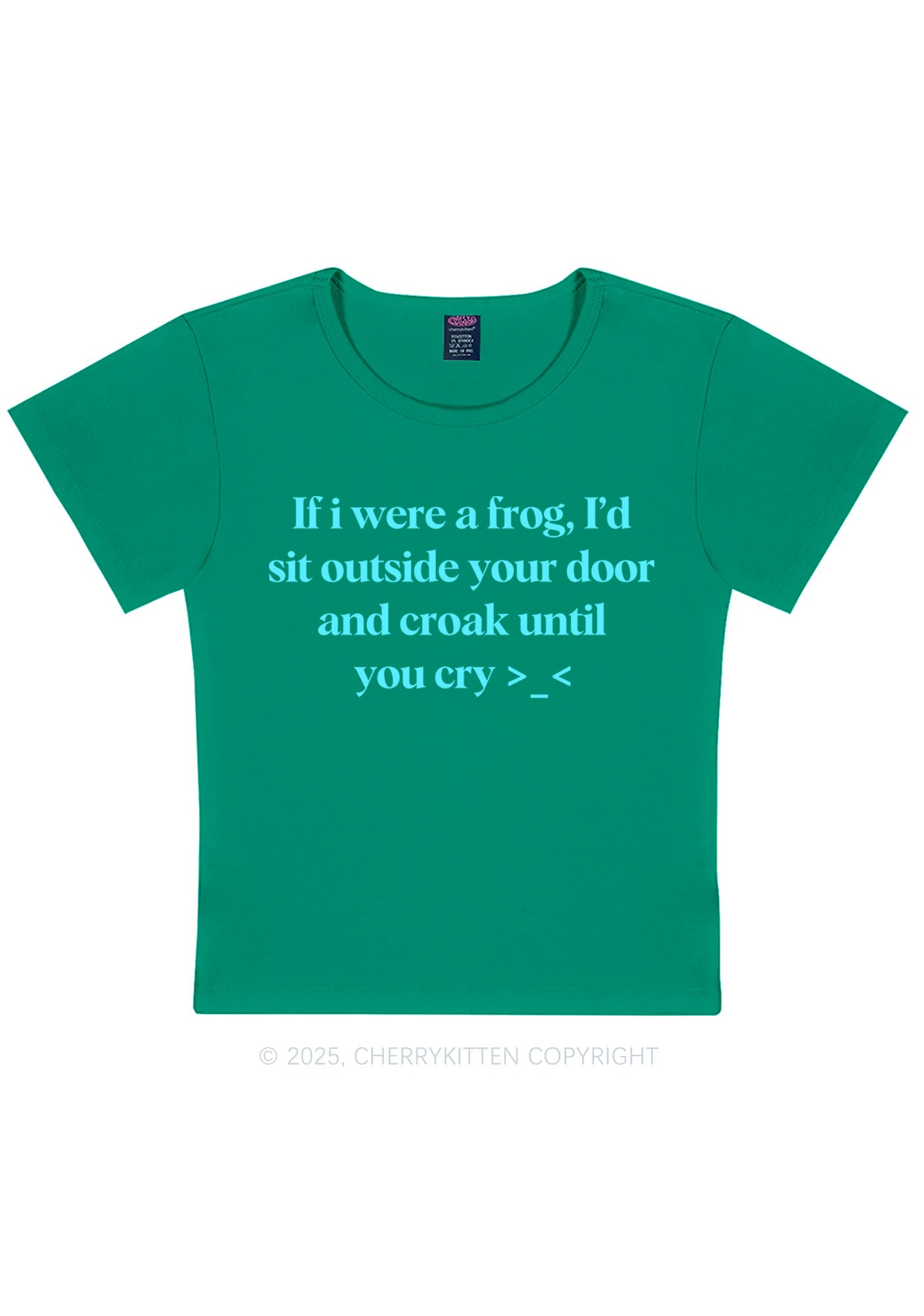 Frog Croak Y2K Baby Tee Cherrykitten