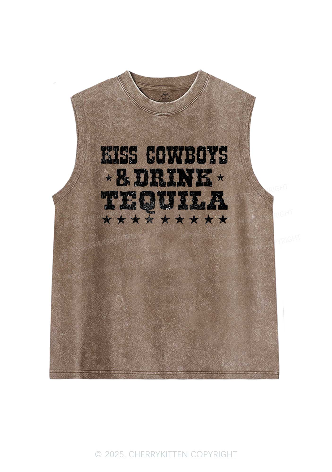 Kiss Cowboys Y2K Washed Muscle Tank Cherrykitten