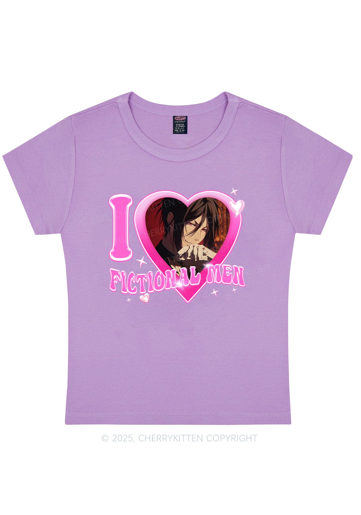 Custom I Love Fictional Men Y2K Baby Tee Cherrykitten