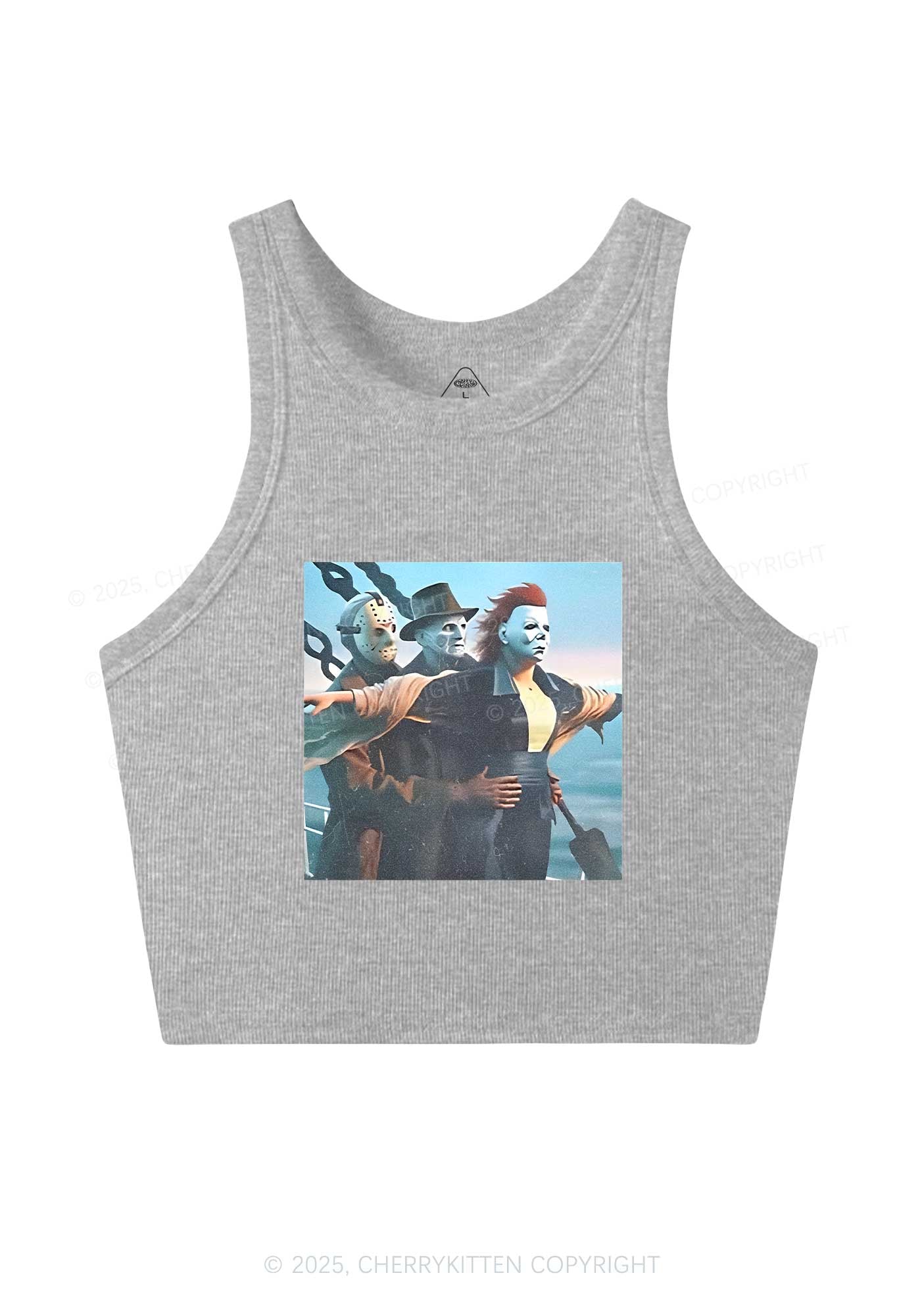Halloween Horror Characters Y2K Crop Tank Top Cherrykitten