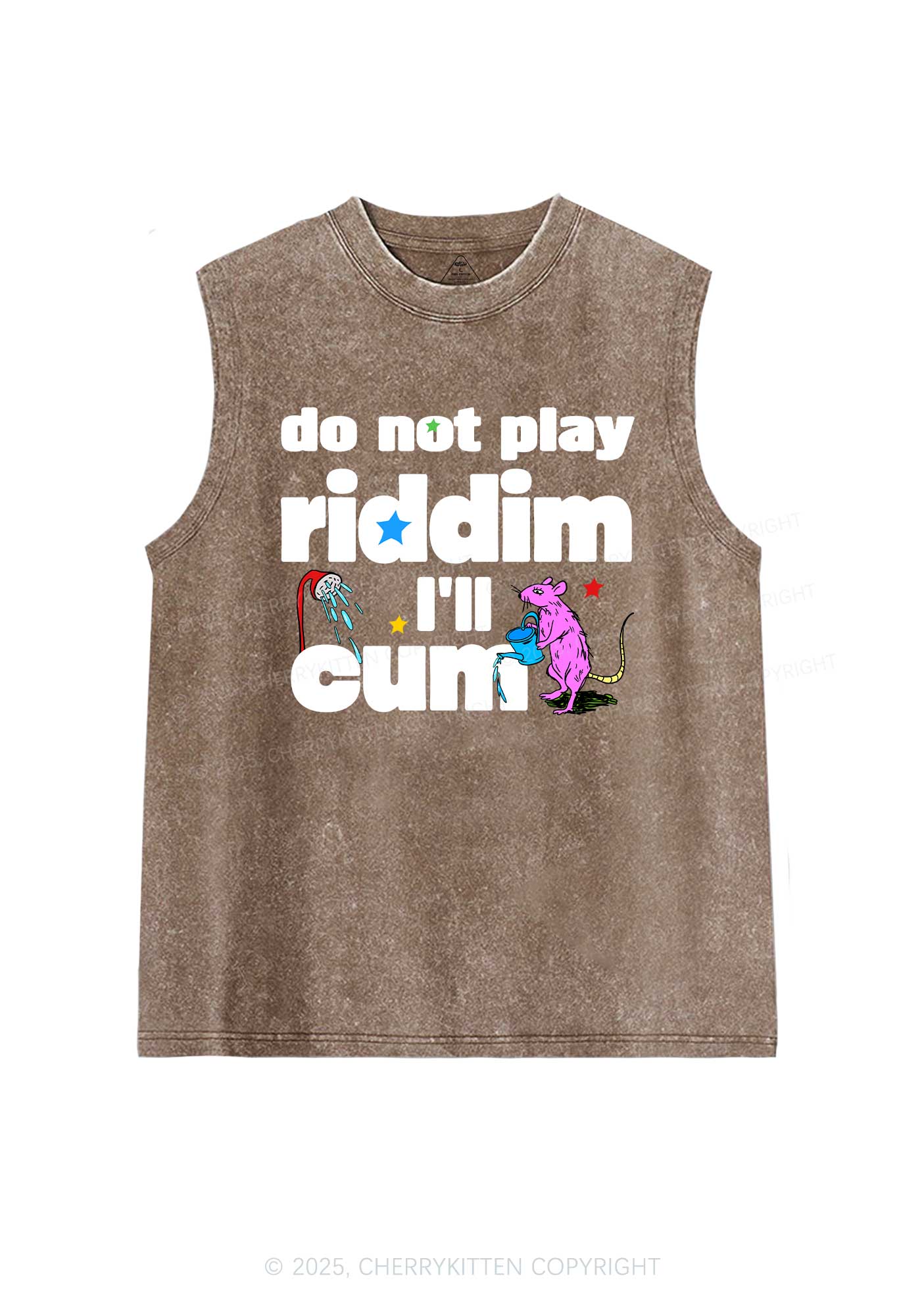 Do Not Play Riddim Y2K Washed Muscle Tank Cherrykitten