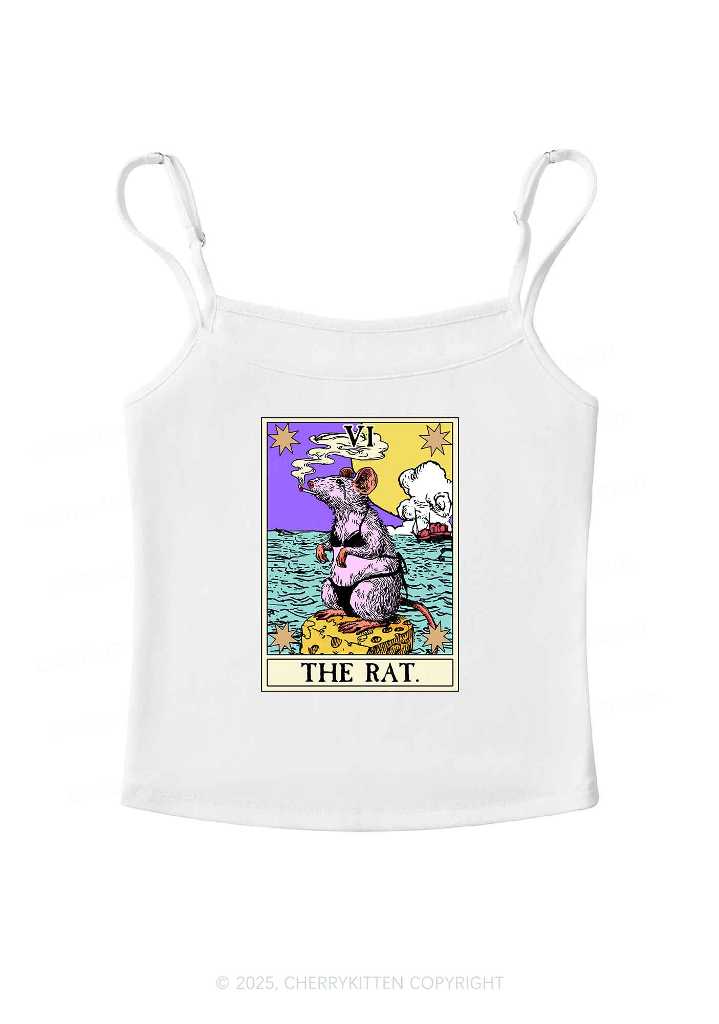 The Rat Smoking Y2K Spaghetti Strap Cami Cherrykitten