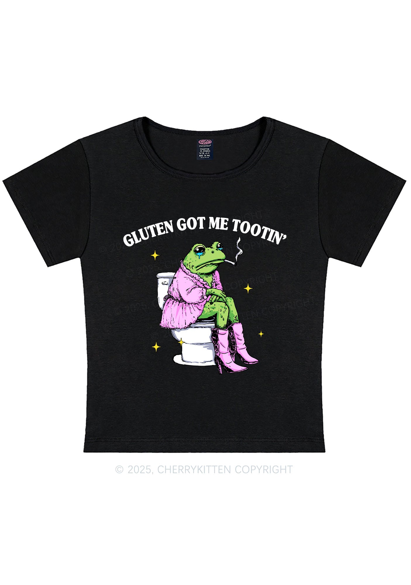 Gluten Got Me Tootin Y2K Baby Tee Cherrykitten