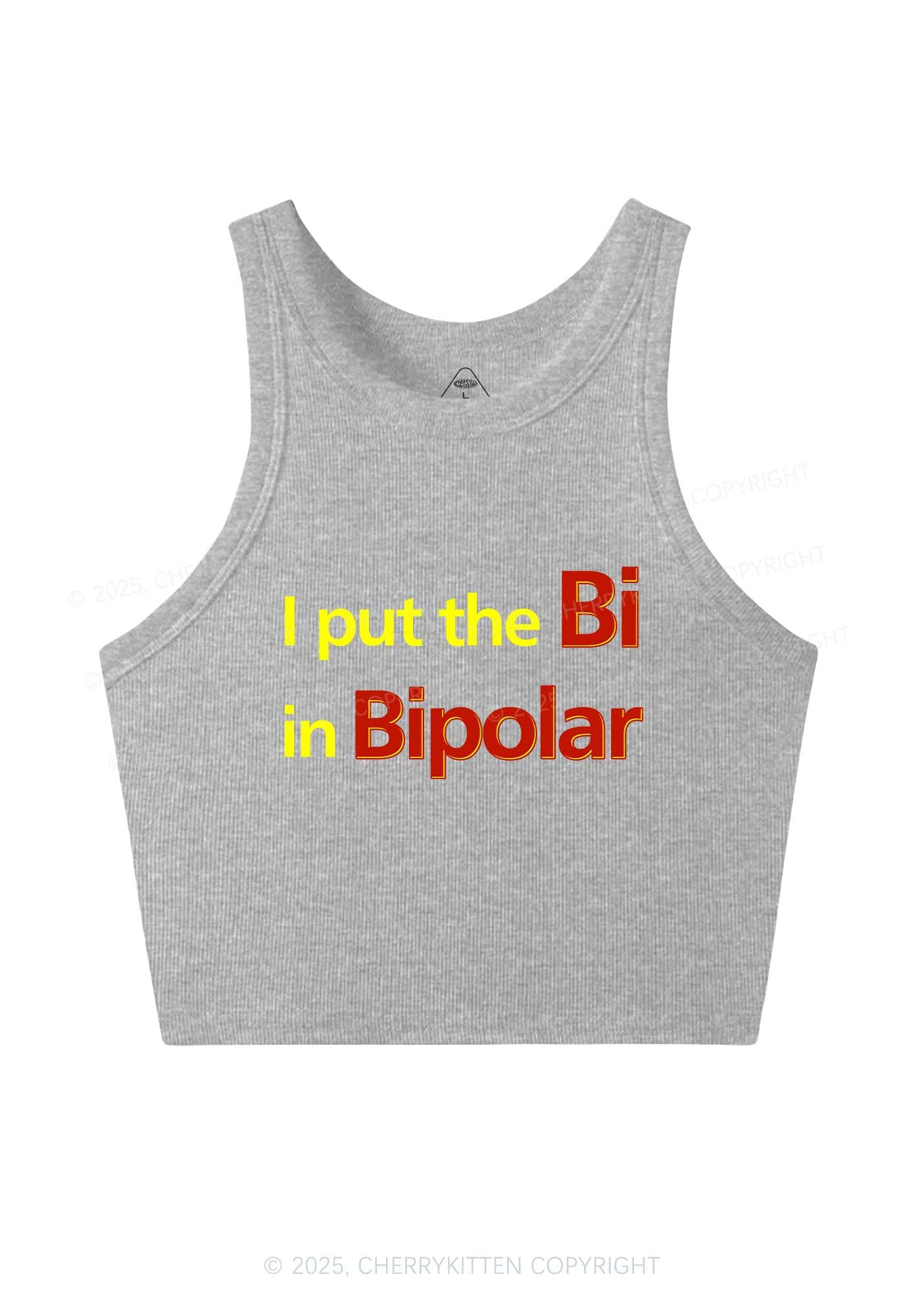 Bi In Bipolar Y2K Crop Tank Top Cherrykitten