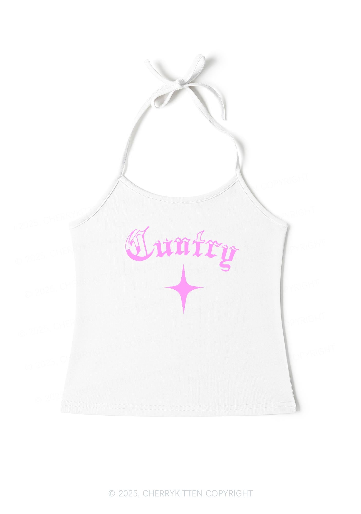Cuntry Y2K Halter Neck Cami Cherrykitten