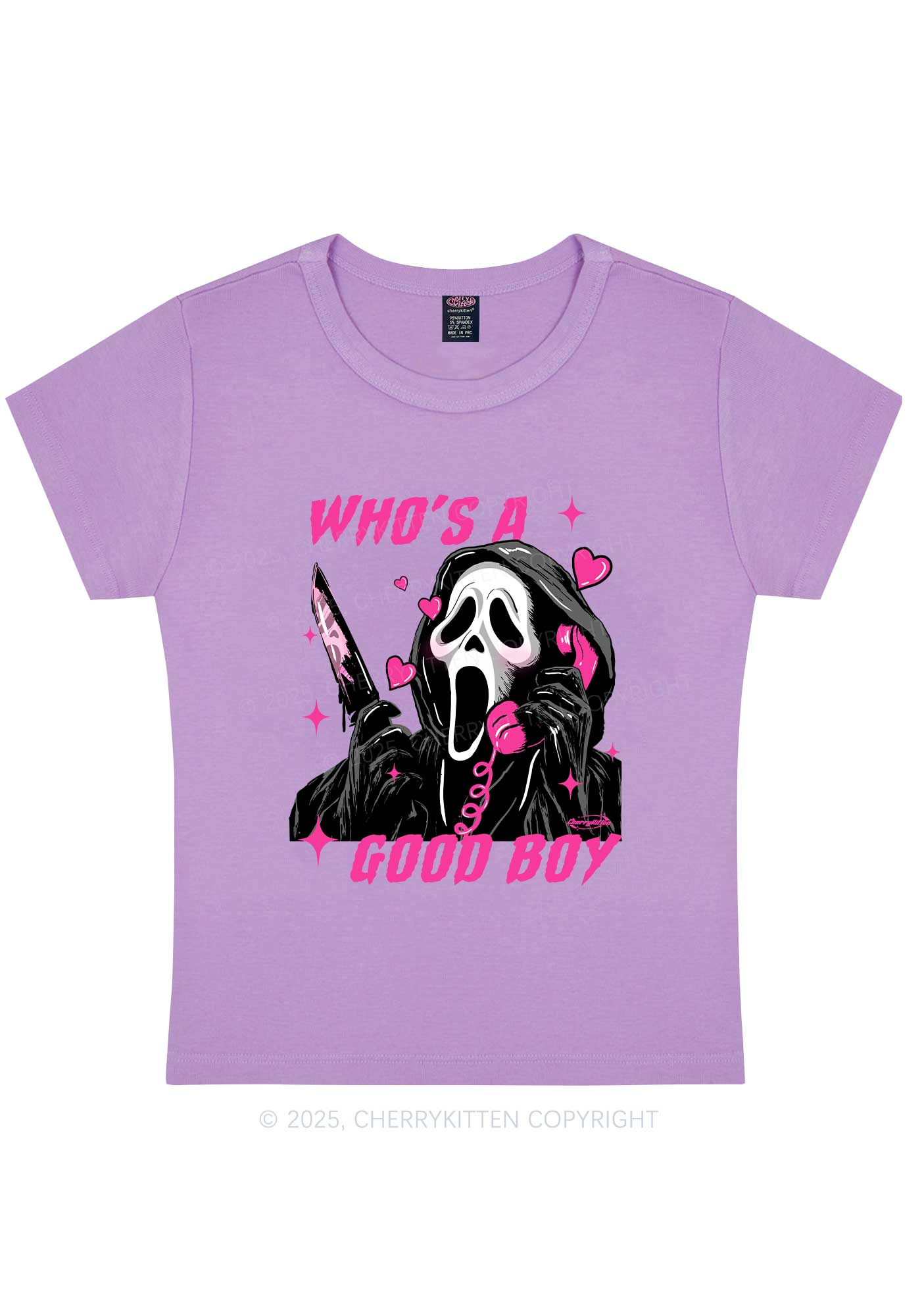 Halloween Ghost Good Boy Y2K Baby Tee Cherrykitten