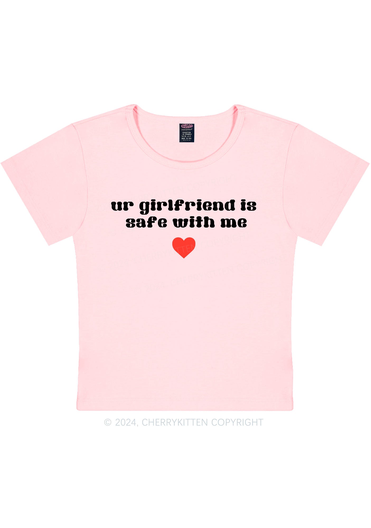 Ur Girlfriend Is Safe With Me Y2K Baby Tee Cherrykitten