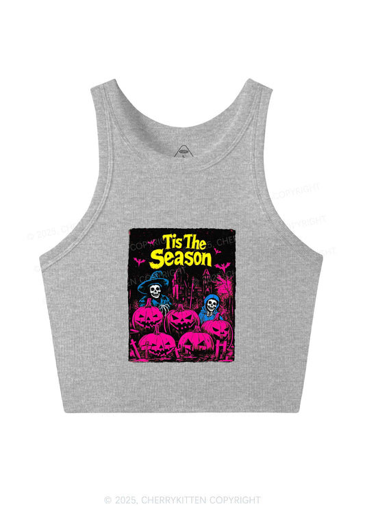 Halloween Tis The Season Skull Y2K Crop Tank Top Cherrykitten