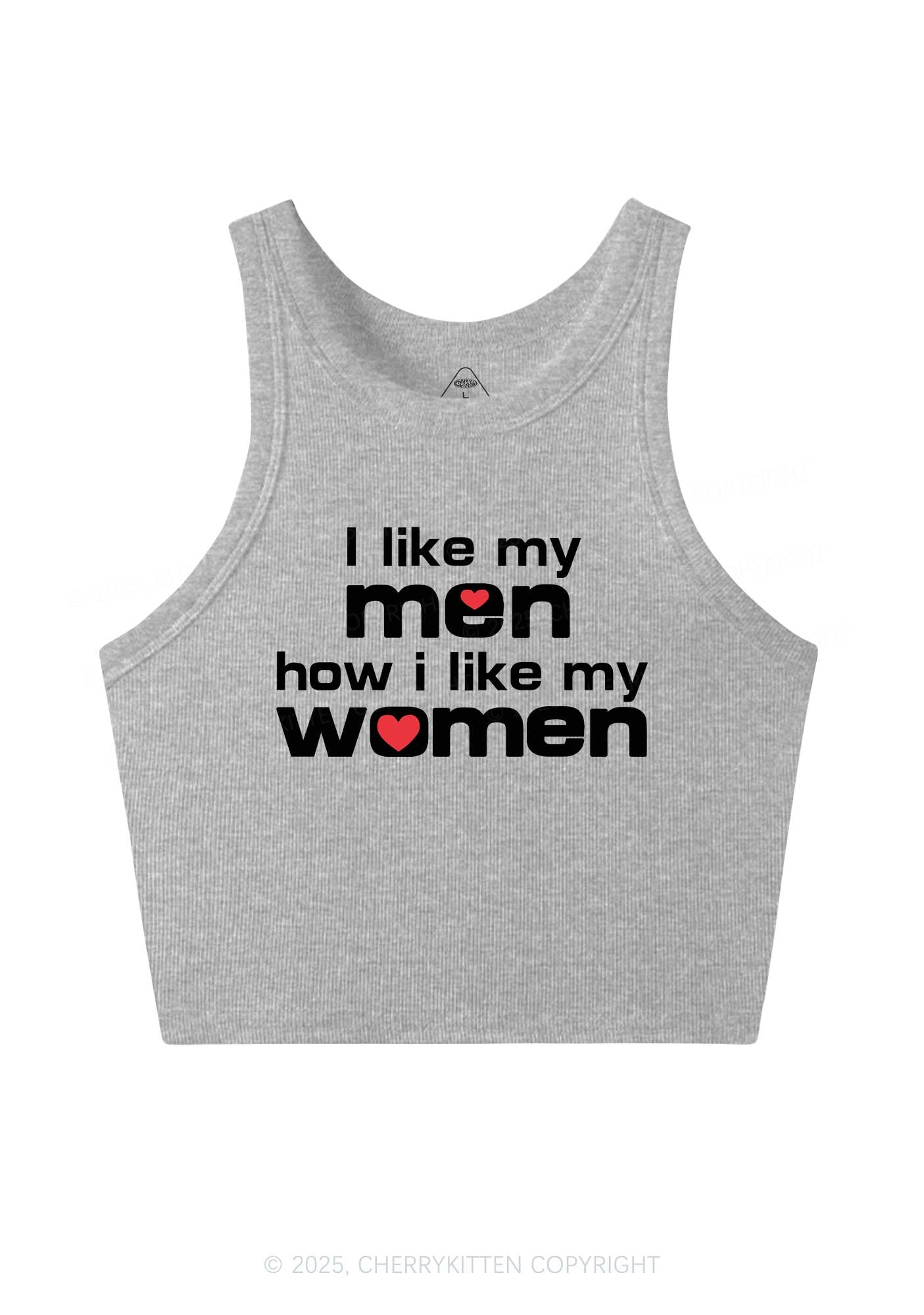I Like My Men Pride Y2K Crop Tank Top Cherrykitten