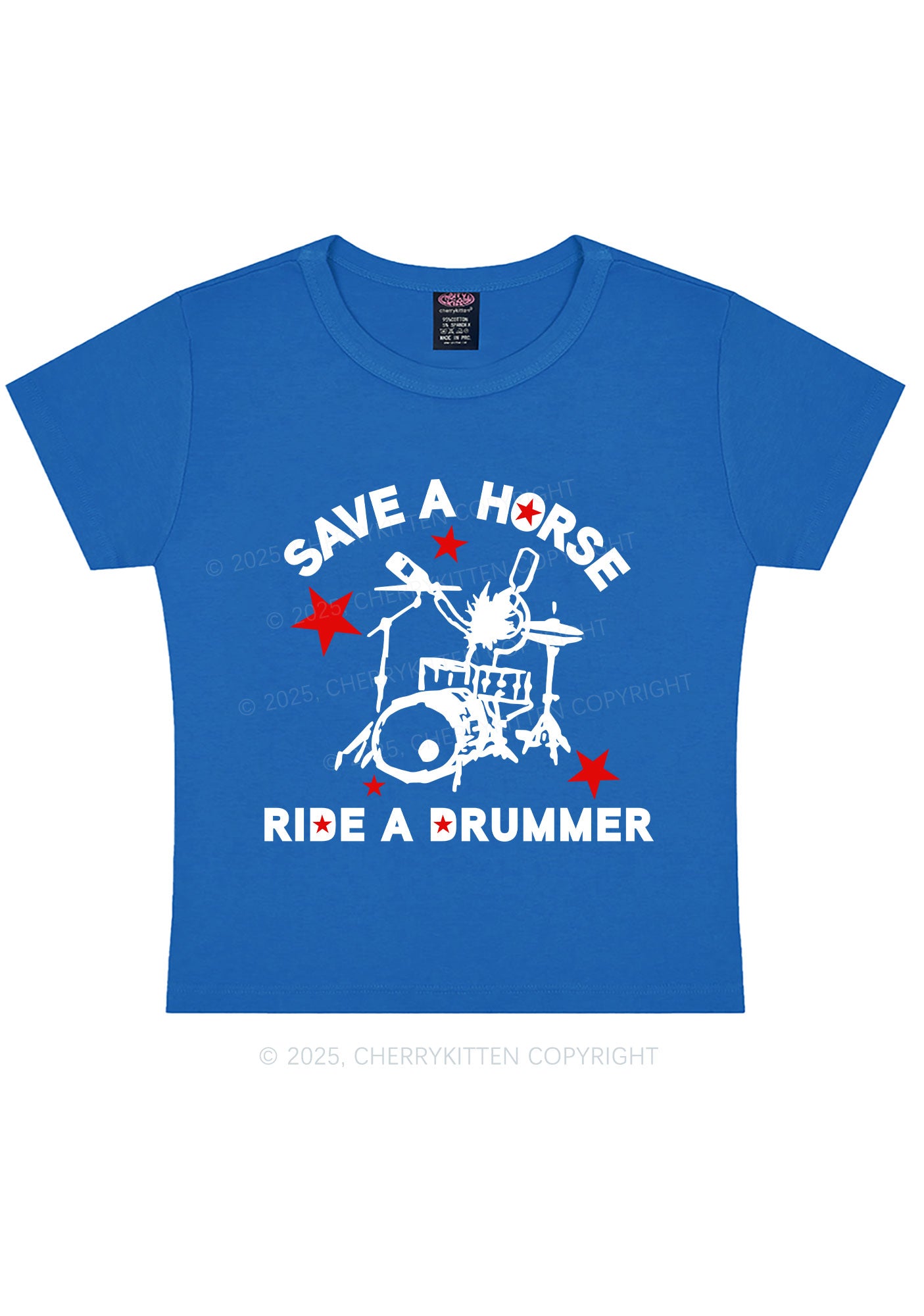 Save Horse Ride Drummer Y2K Baby Tee Cherrykitten