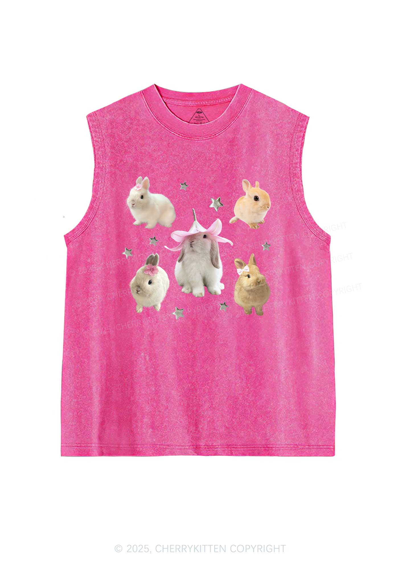 Lovely Rabbits Y2K Washed Muscle Tank Cherrykitten