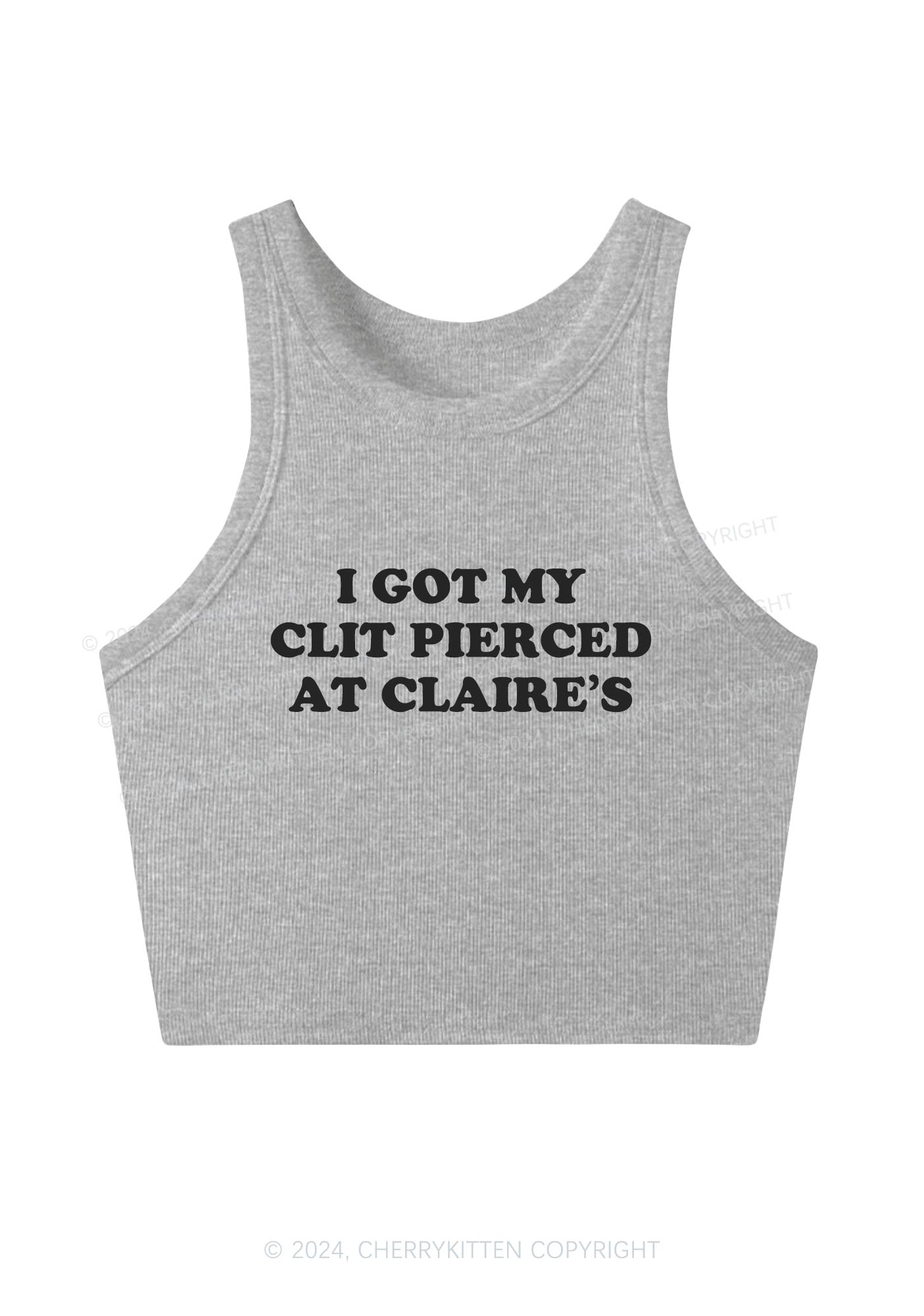 I Got My Clxt Pierced Y2K Crop Tank Top Cherrykitten