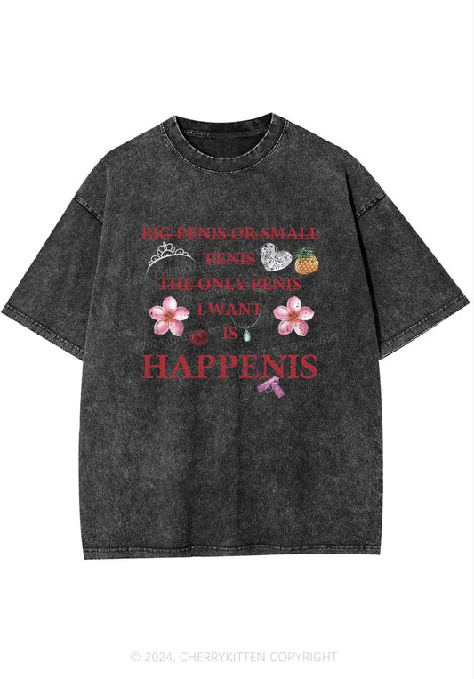 I Want Happenis Y2K Washed Tee Cherrykitten
