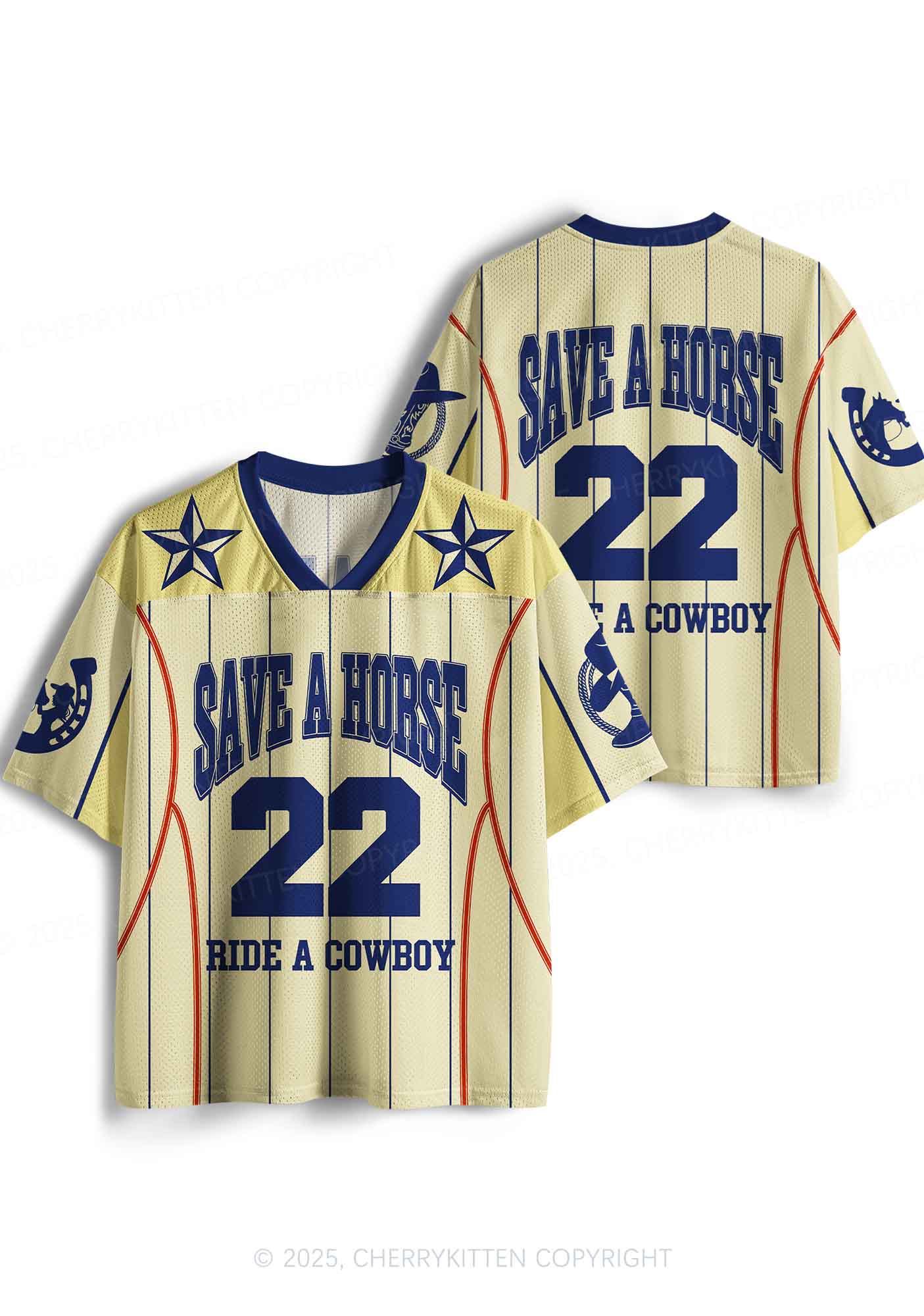 Custom Yellow Save A Horse Y2K Sport Jersey Shirts Cherrykitten