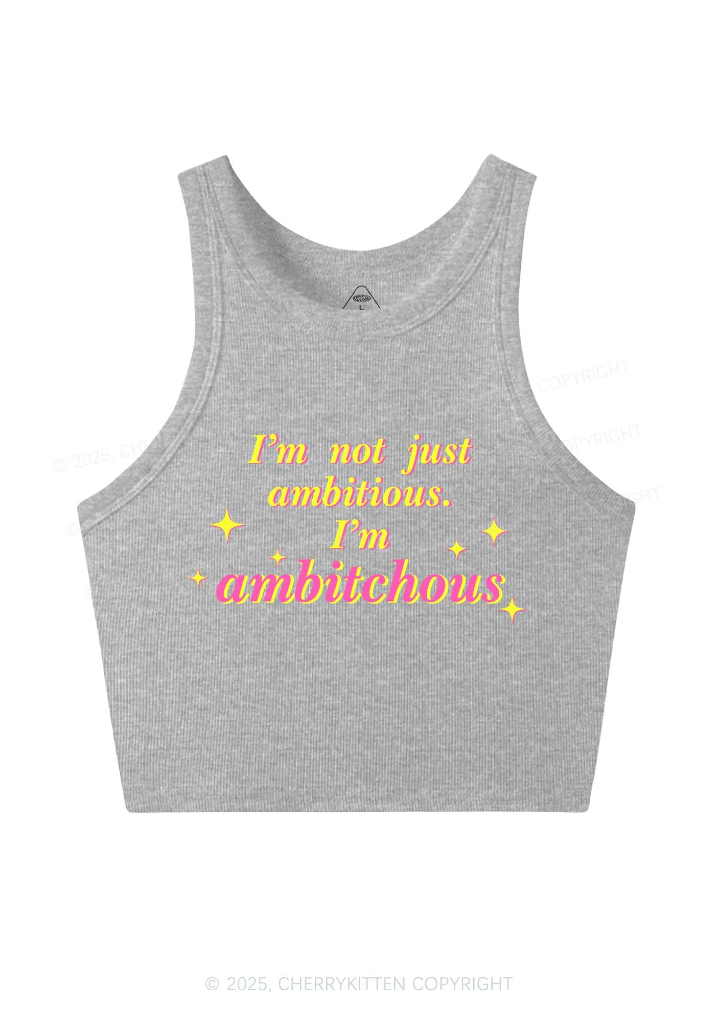 Not Ambitious Im Ambxxchous Y2K Crop Tank Top Cherrykitten