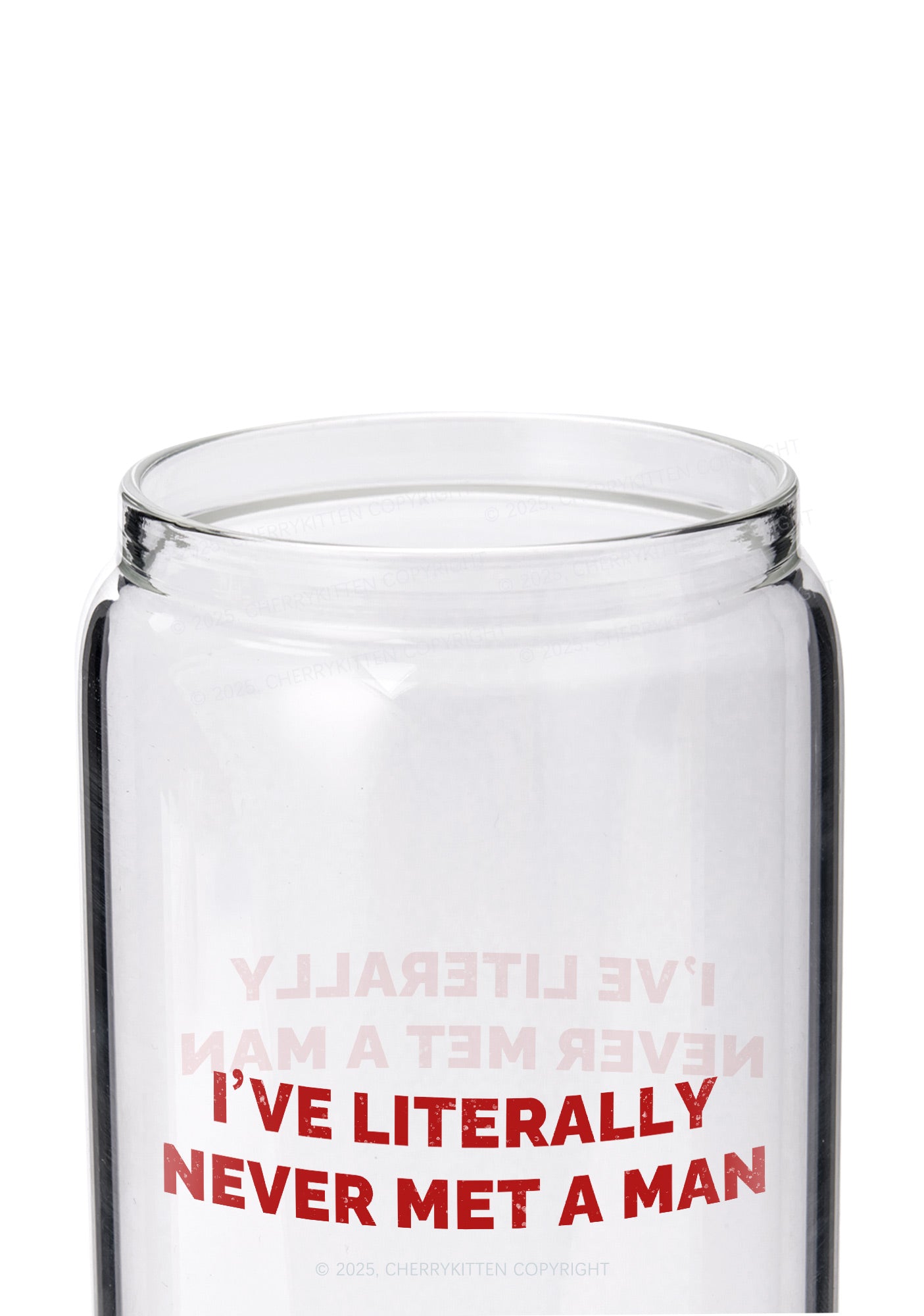 Never Met A Man Pride Y2K Printed Glass Cup Cherrykitten