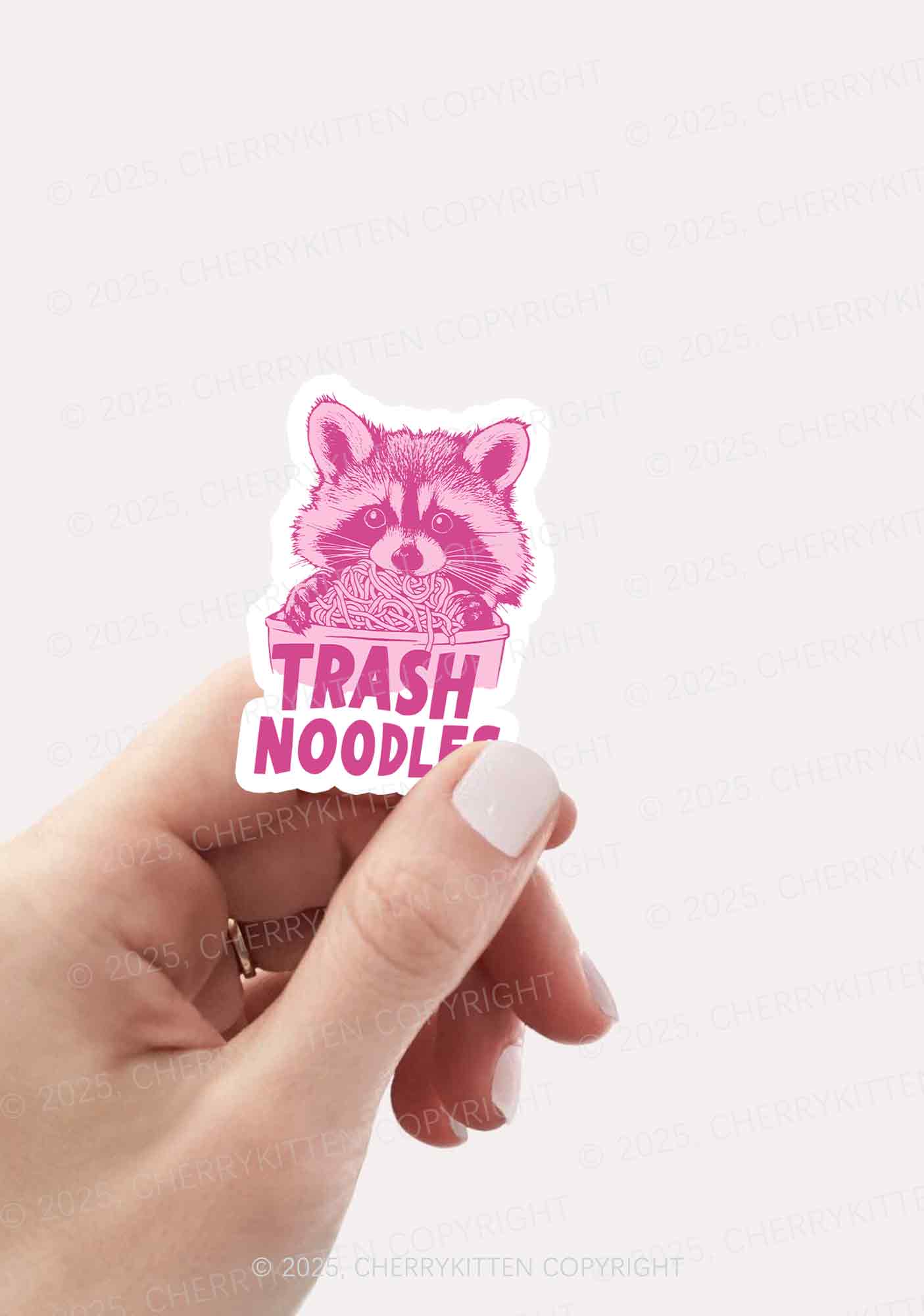 Raccoon Trash Noodles 1Pc Y2K Sticker Cherrykitten
