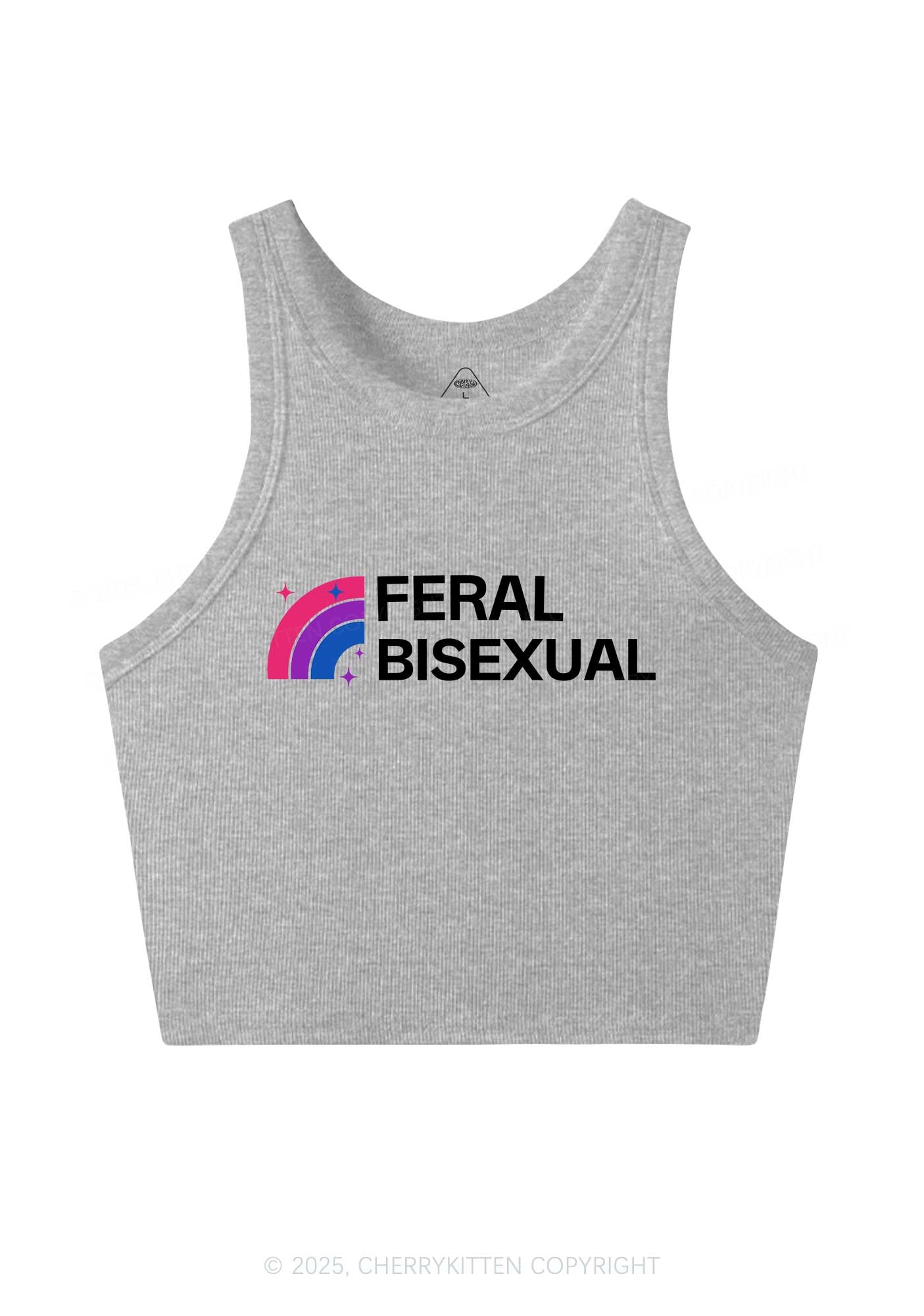 Feral Bisexual Pride Y2K Crop Tank Top Cherrykitten
