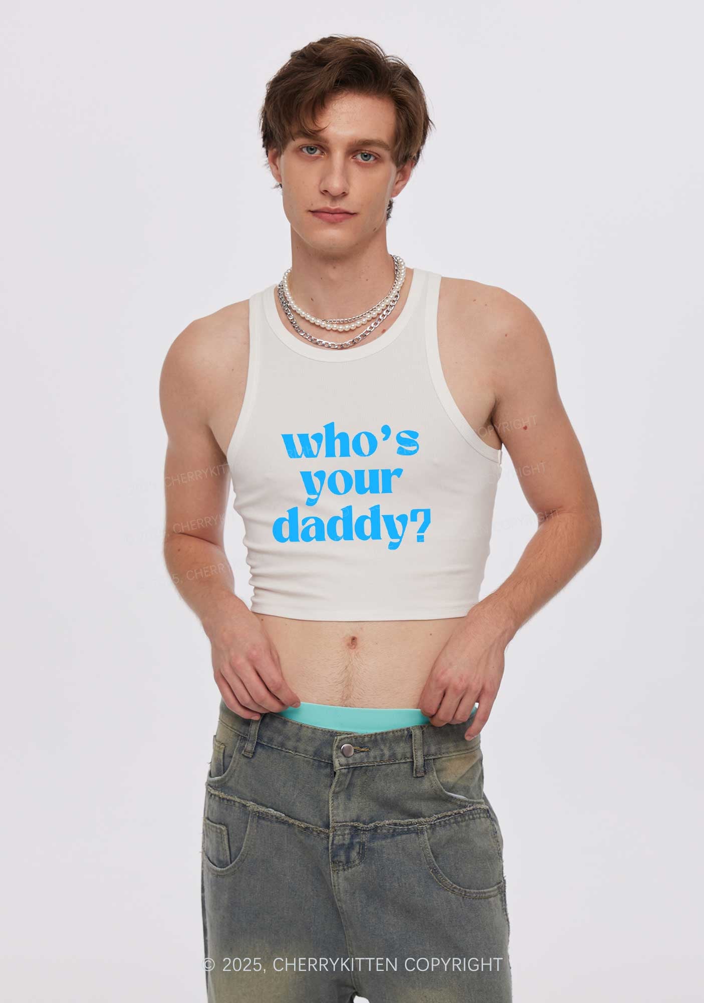 Whos Your Daddy Y2K Crop Tank Top Cherrykitten