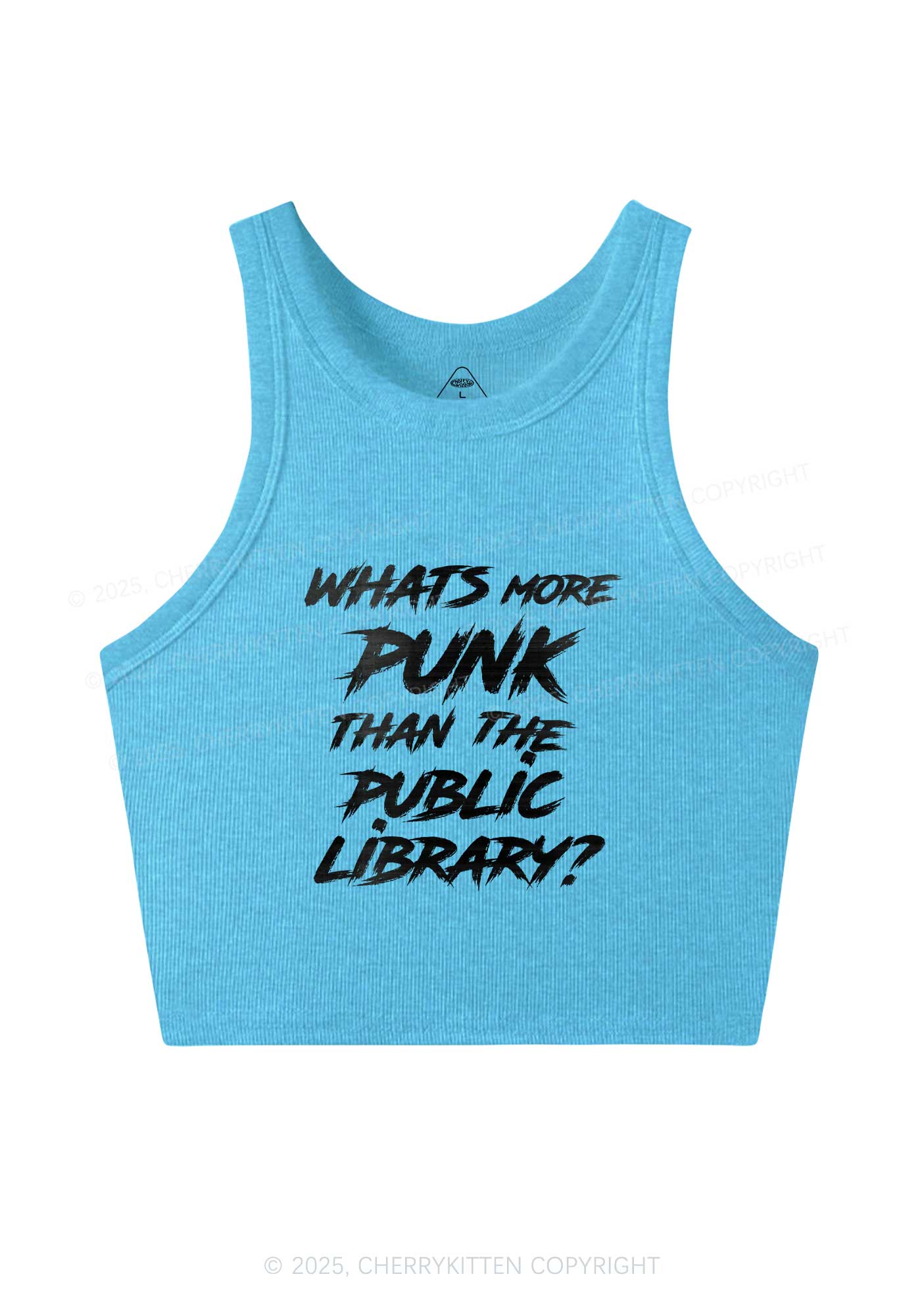 Punk Than Public Library Y2K Crop Tank Top Cherrykitten