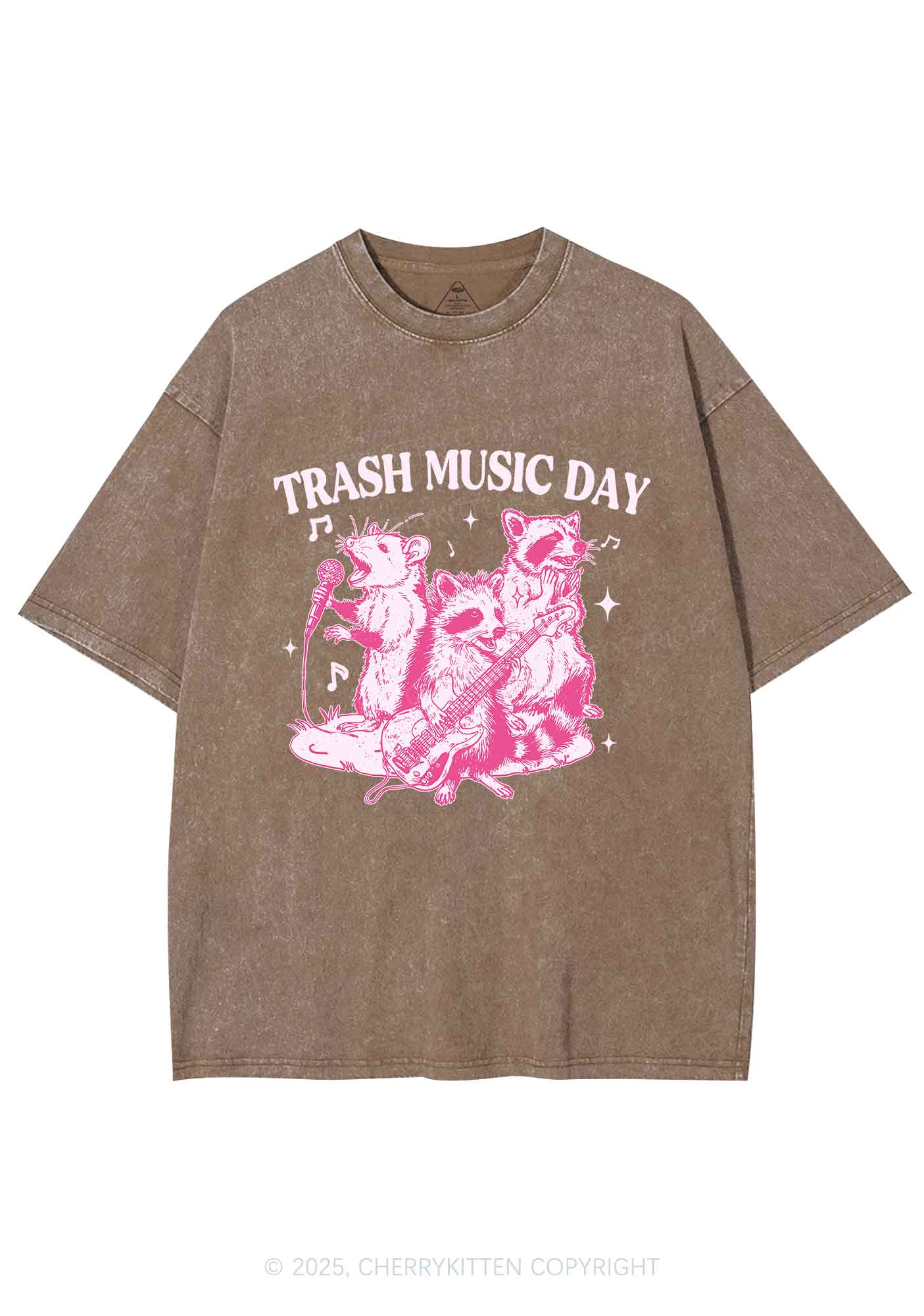 Trash Music Day Y2K Shirts Washed Tee Cherrykitten