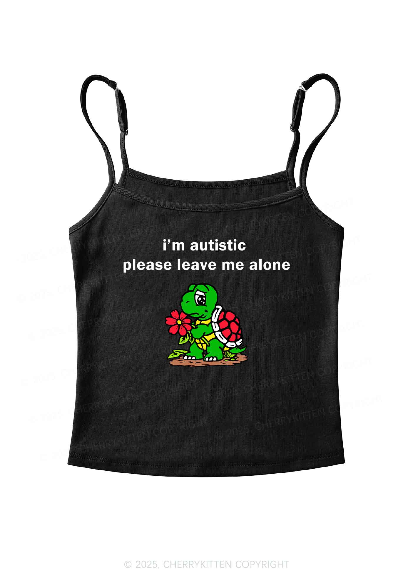 Im Autistic Leave Me Alone Y2K Spaghetti Strap Cami Cherrykitten