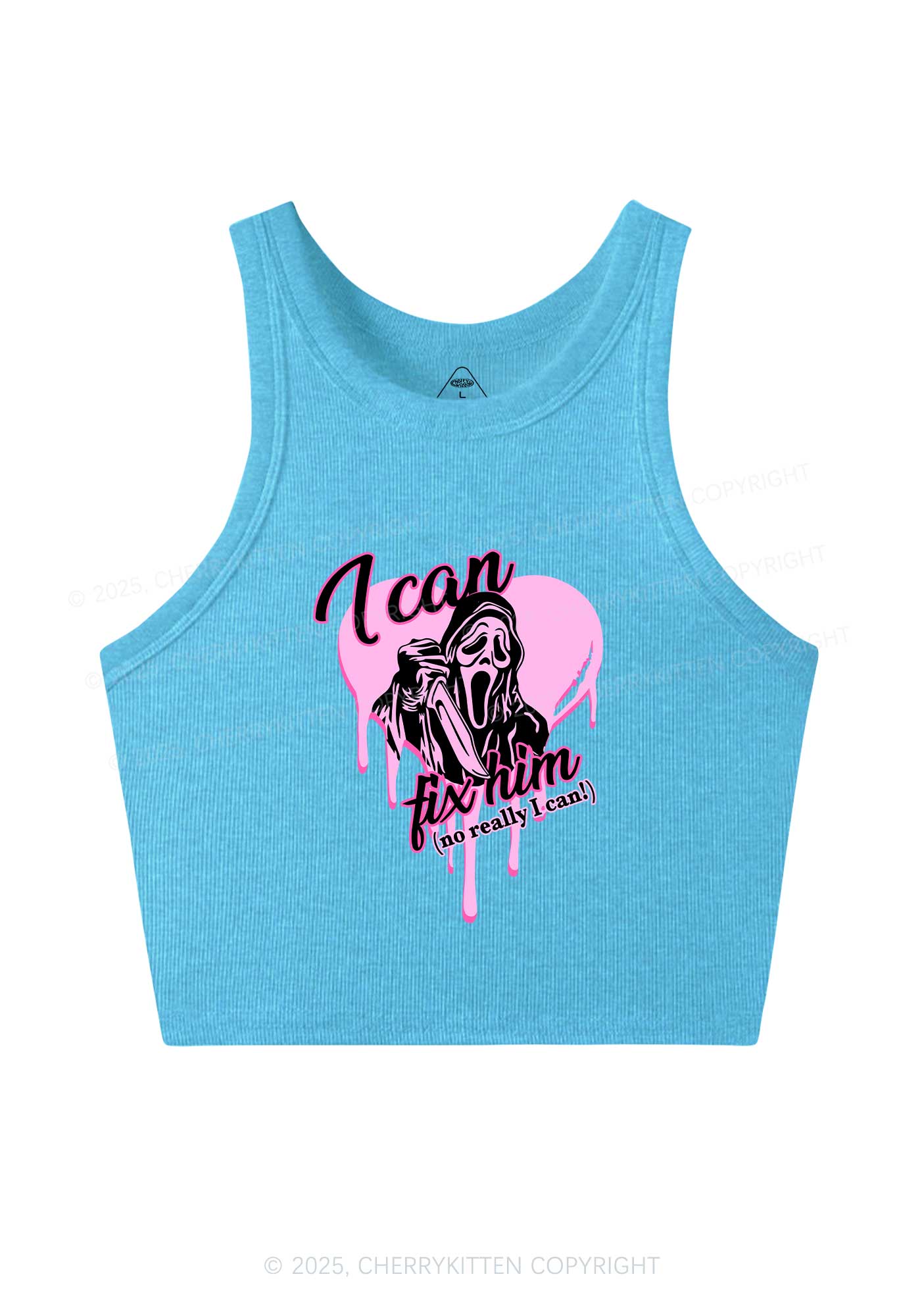 Halloween Ghost Fix Him Y2K Crop Tank Top Cherrykitten