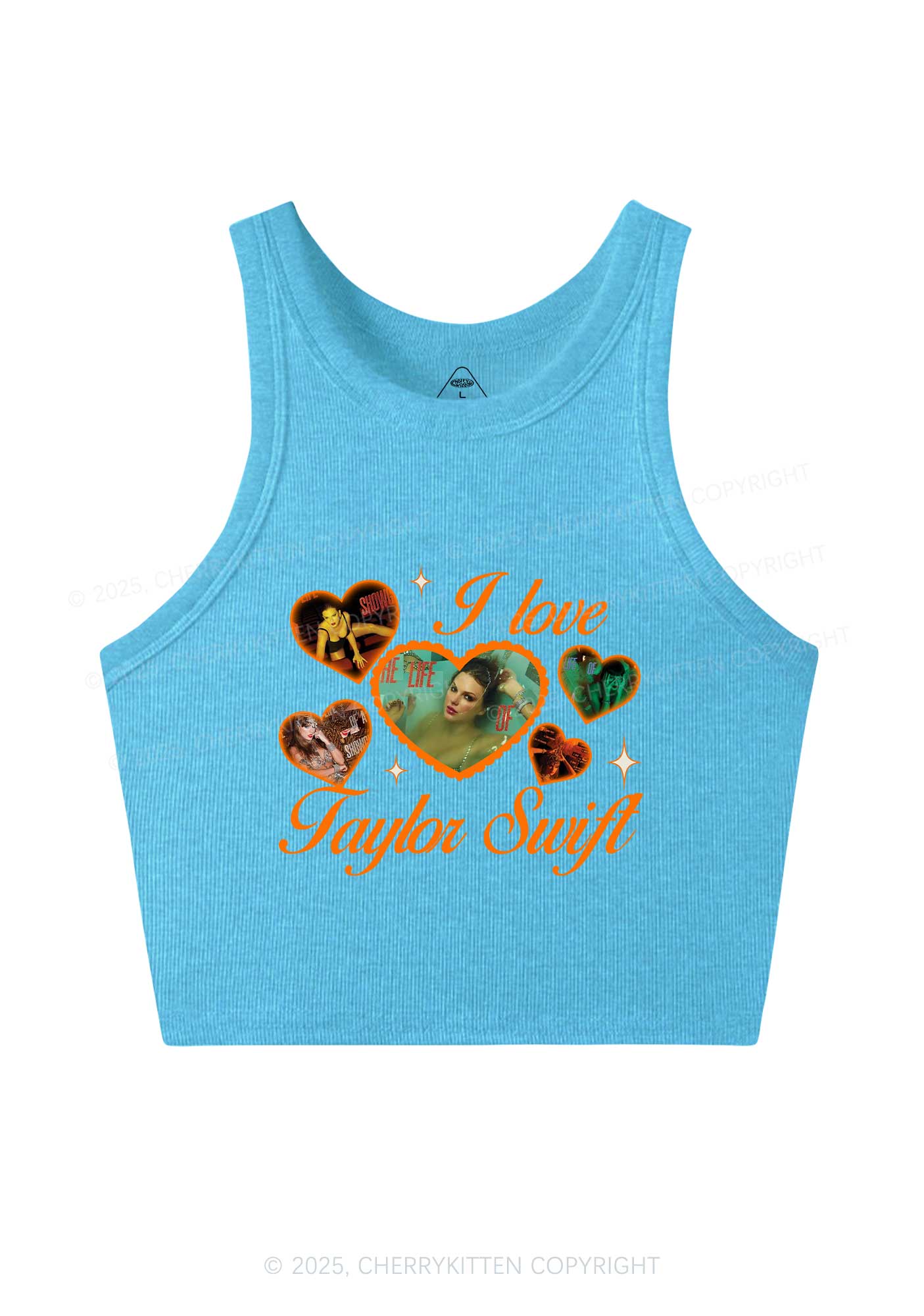 Love Heart TS Y2K Crop Tank Top Cherrykitten