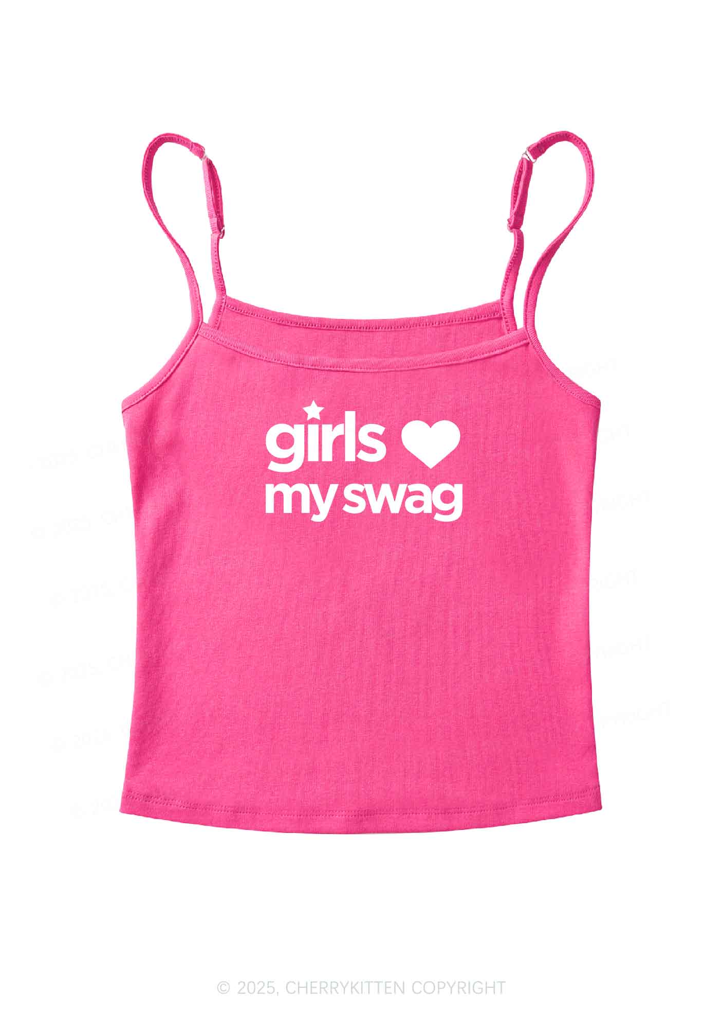 Girls Love My Swag Pride Y2K Spaghetti Strap Cami Cherrykitten