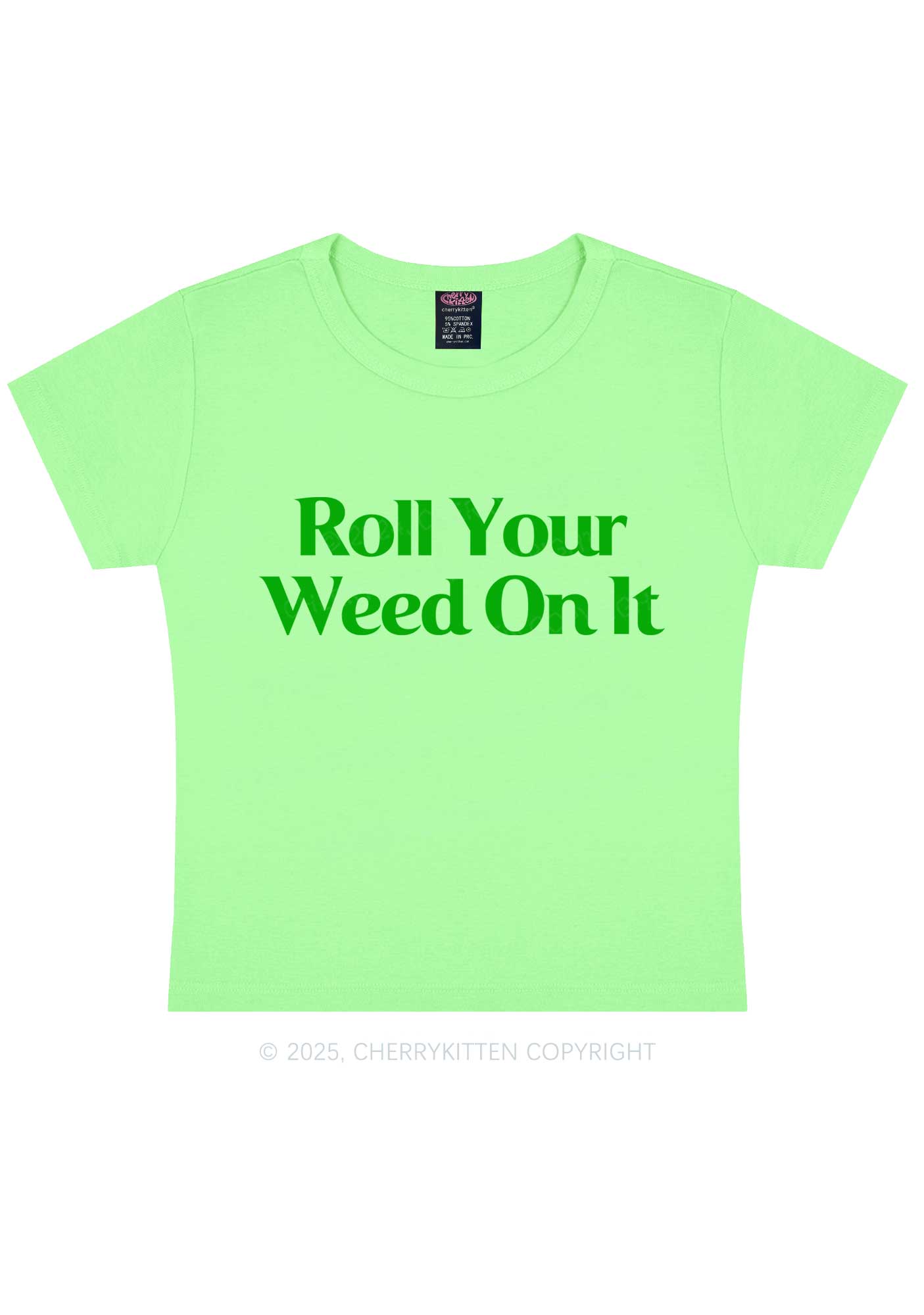 Roll Your Wxxd On It Y2K Baby Tee Cherrykitten