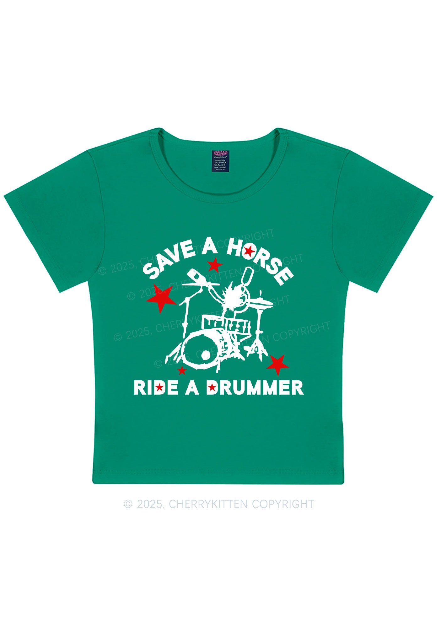 Save Horse Ride Drummer Y2K Baby Tee Cherrykitten
