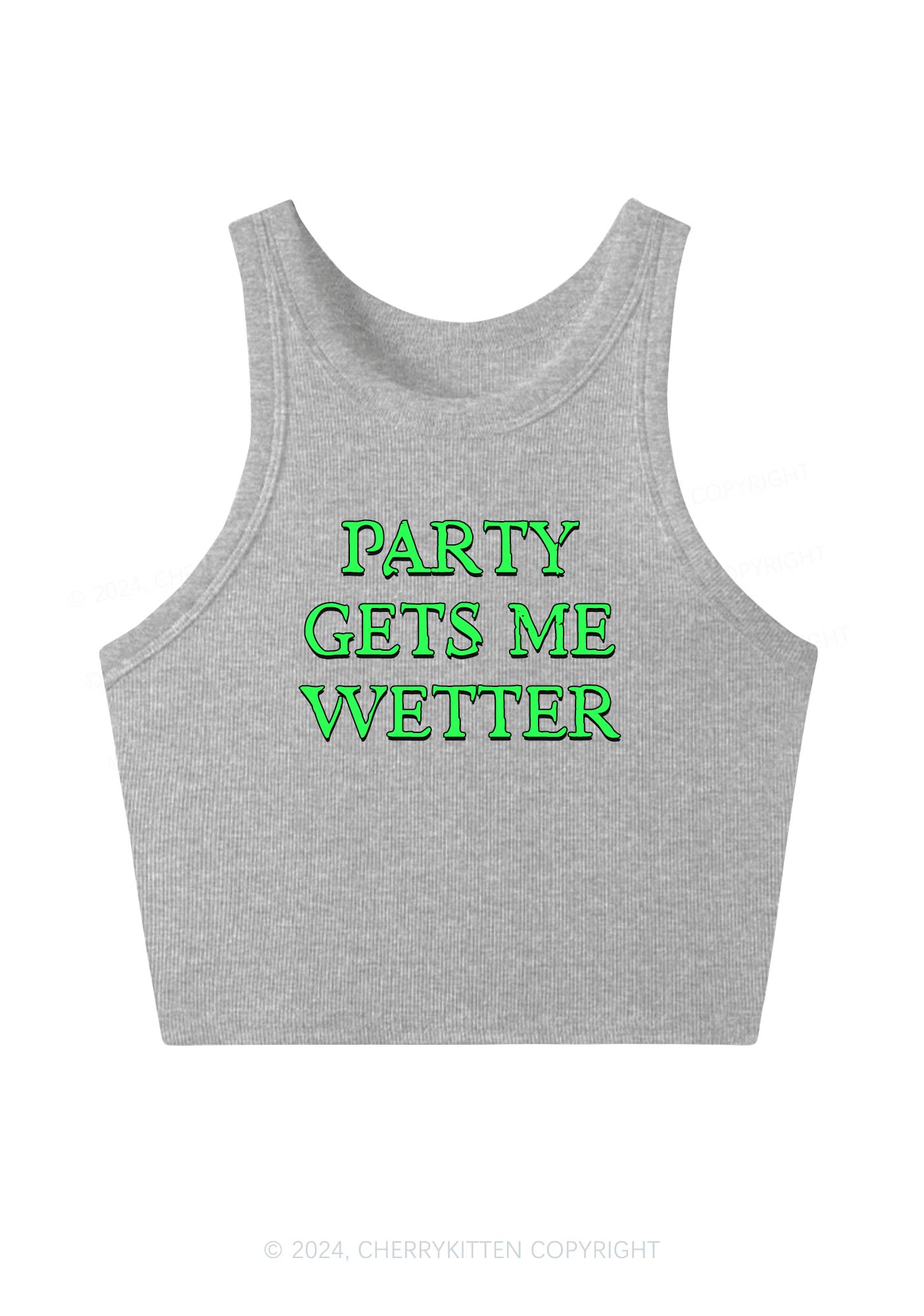 Party Gets Me Wetter Y2K Crop Tank Top Cherrykitten
