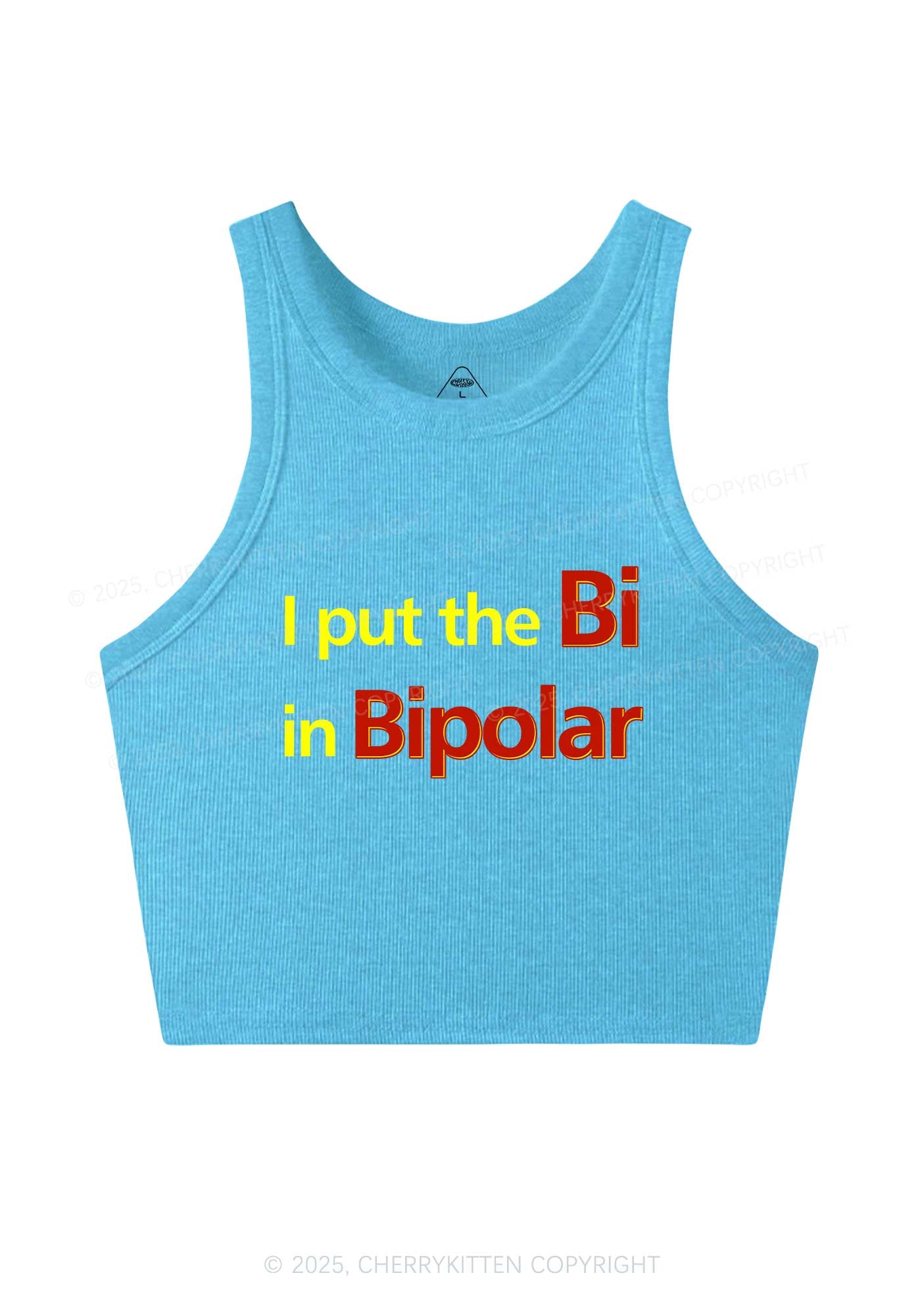 Bi In Bipolar Y2K Crop Tank Top Cherrykitten
