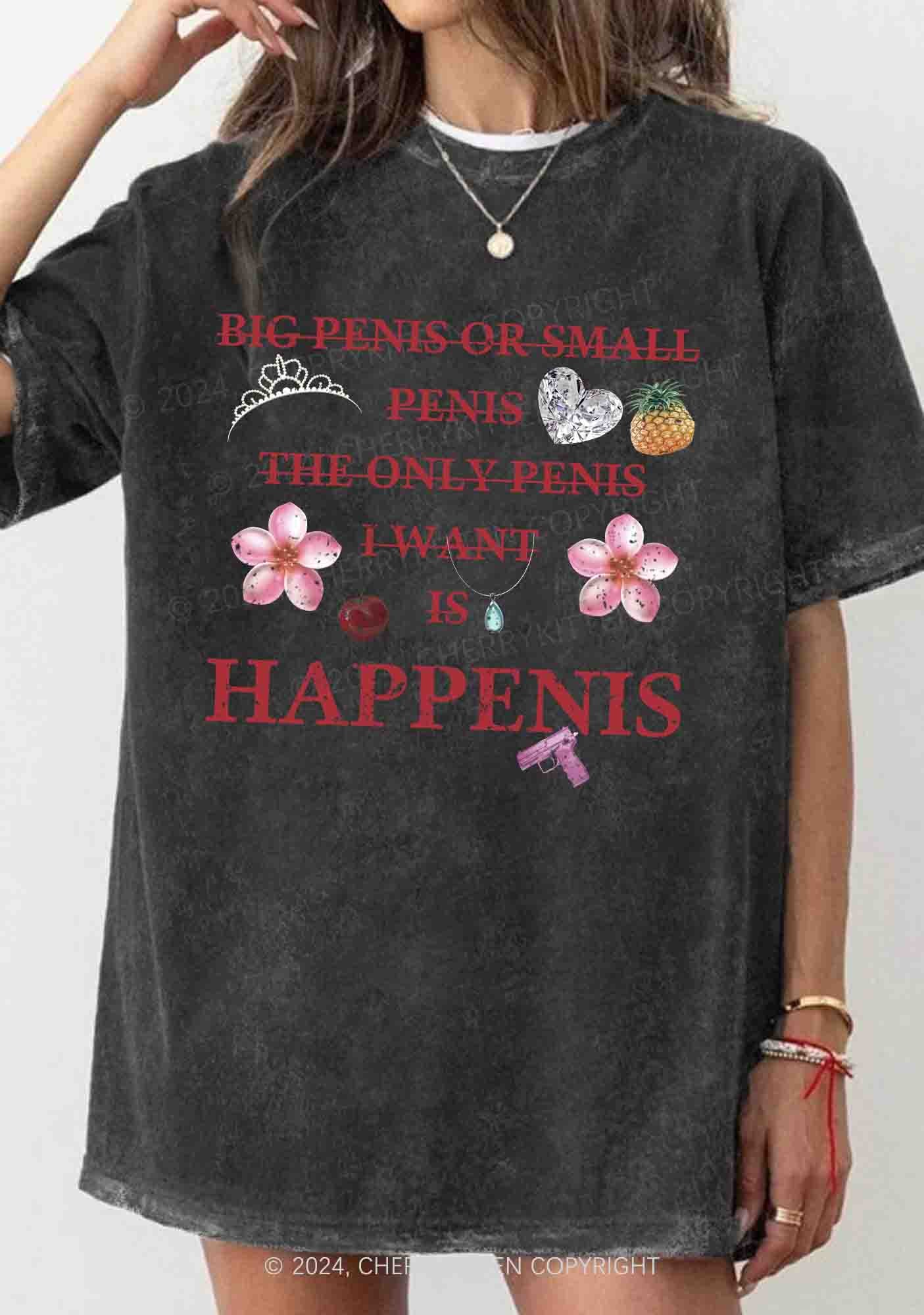 I Want Happenis Y2K Washed Tee Cherrykitten