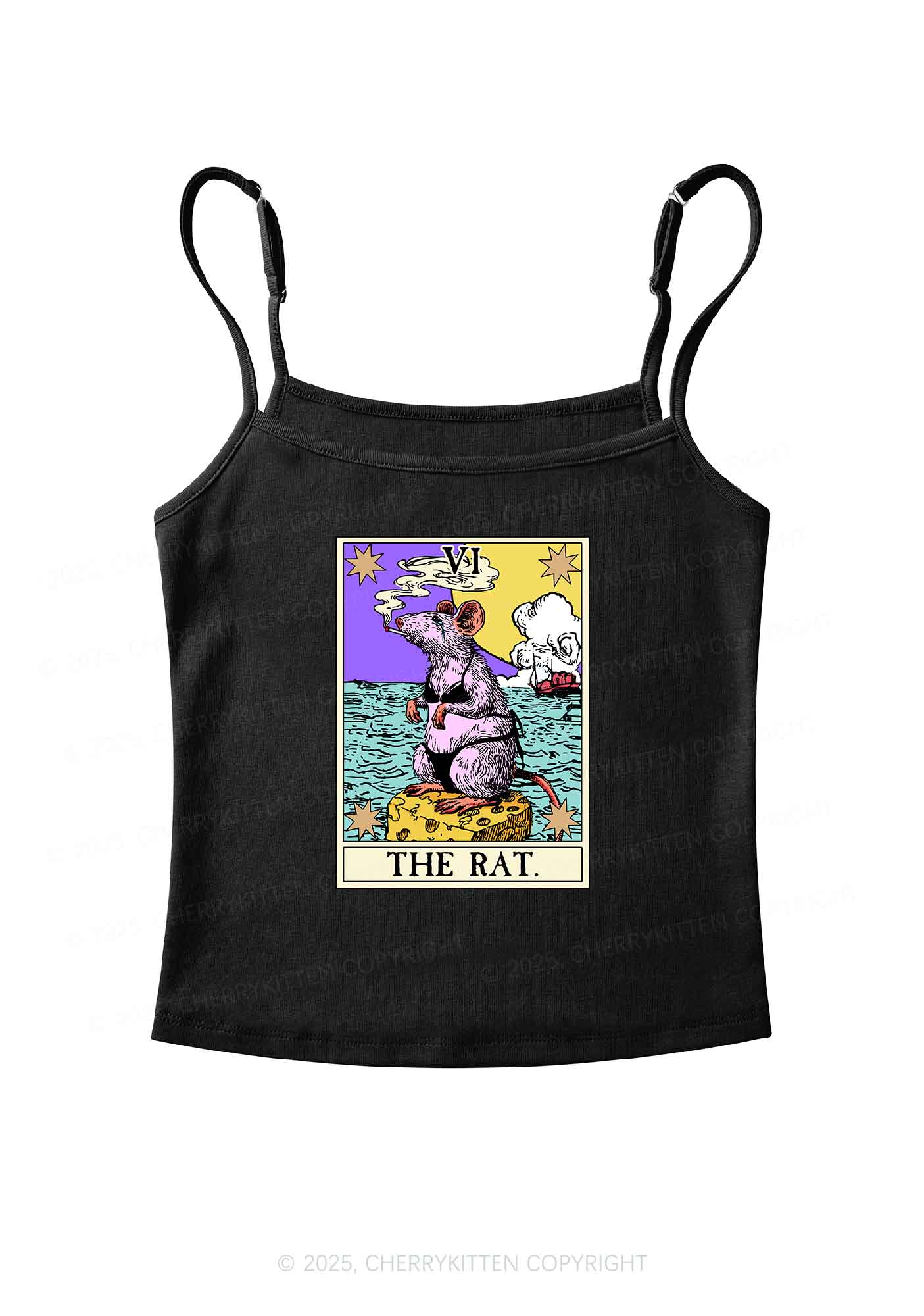 The Rat Smoking Y2K Spaghetti Strap Cami Cherrykitten