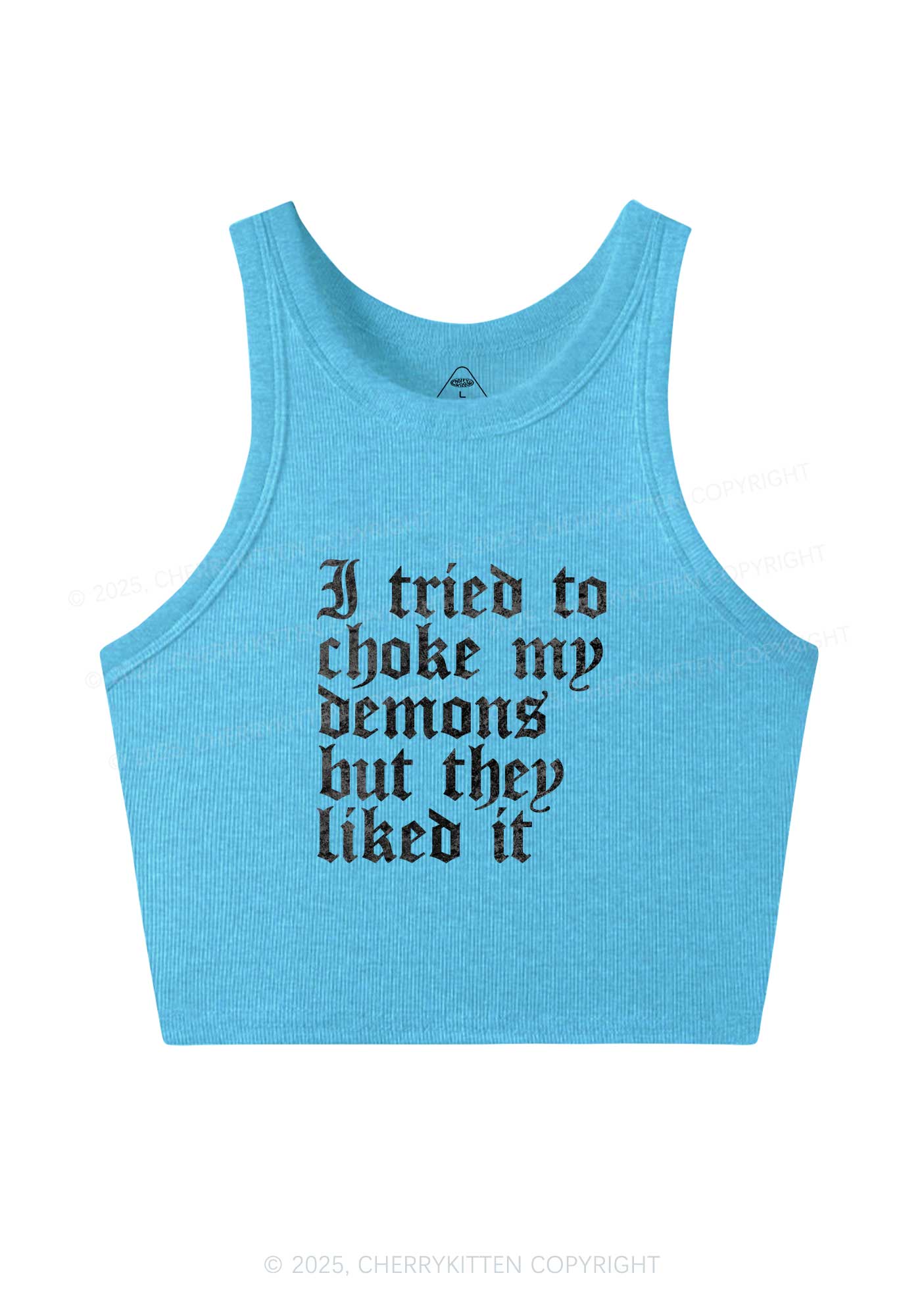 Halloween Choke Demons They Liked Y2K Crop Tank Top Cherrykitten