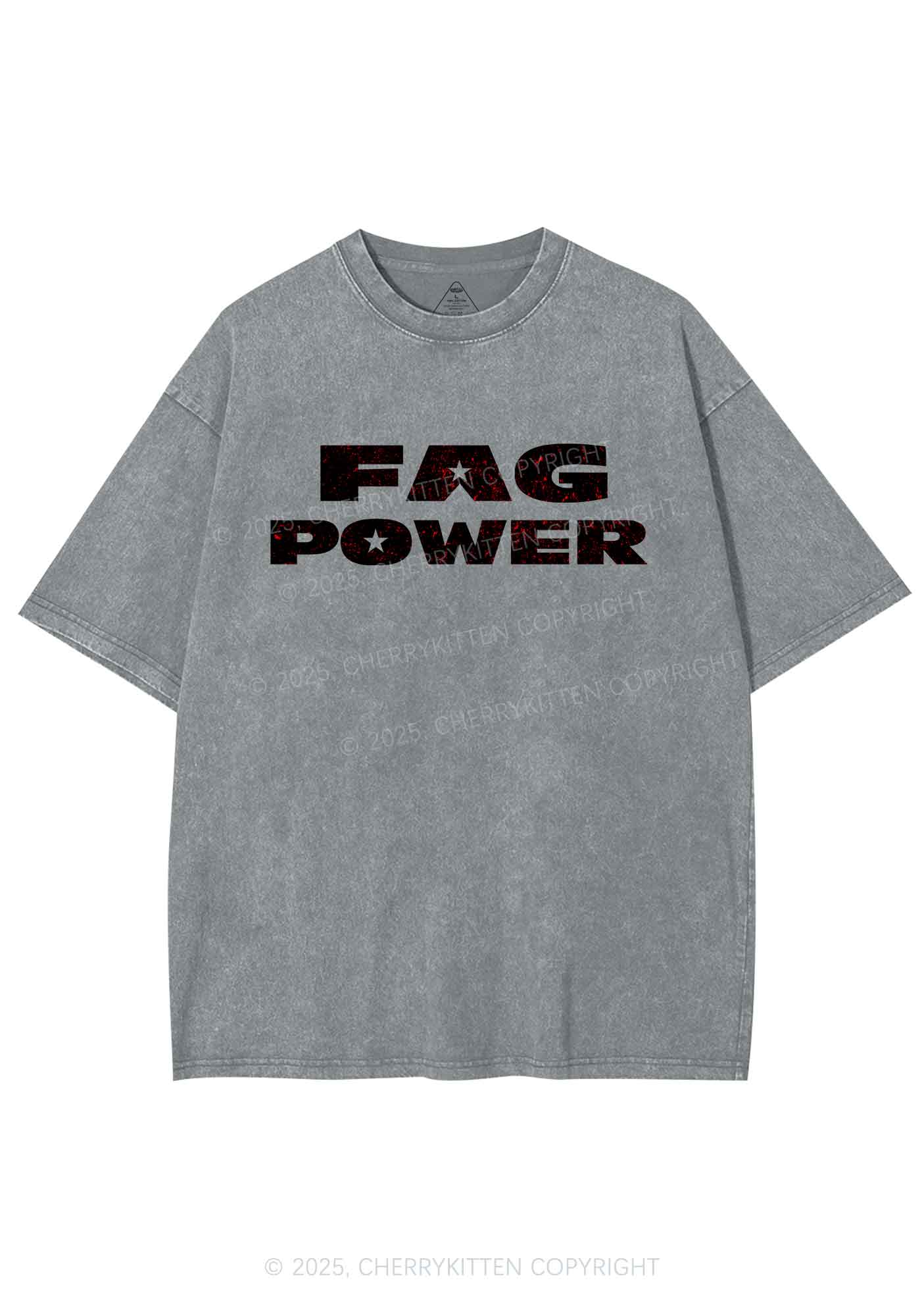 Fag Power Pride Y2K Shirts Washed Tee Cherrykitten