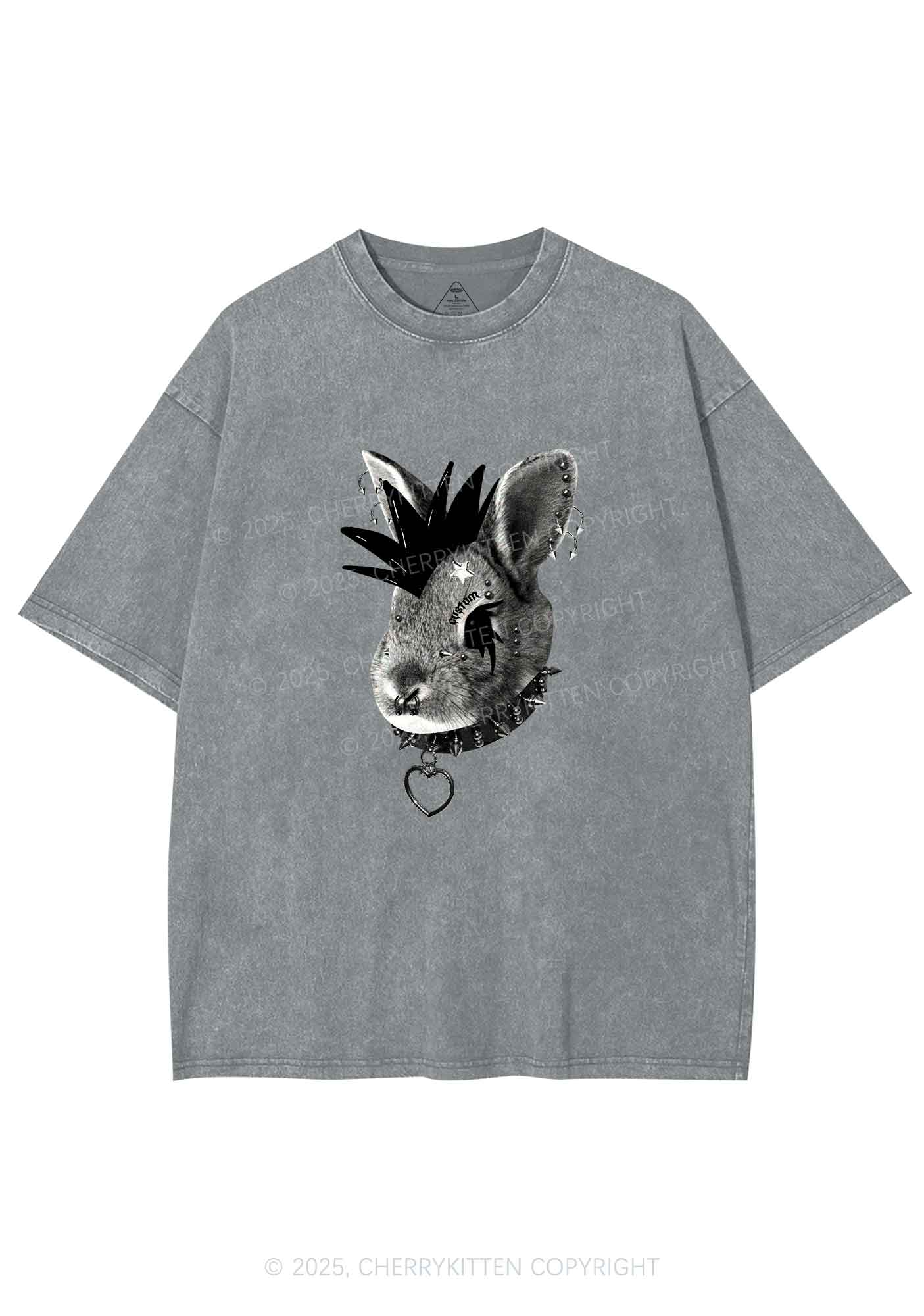 Custom Punk Pet Y2K Shirts Washed Tee Cherrykitten