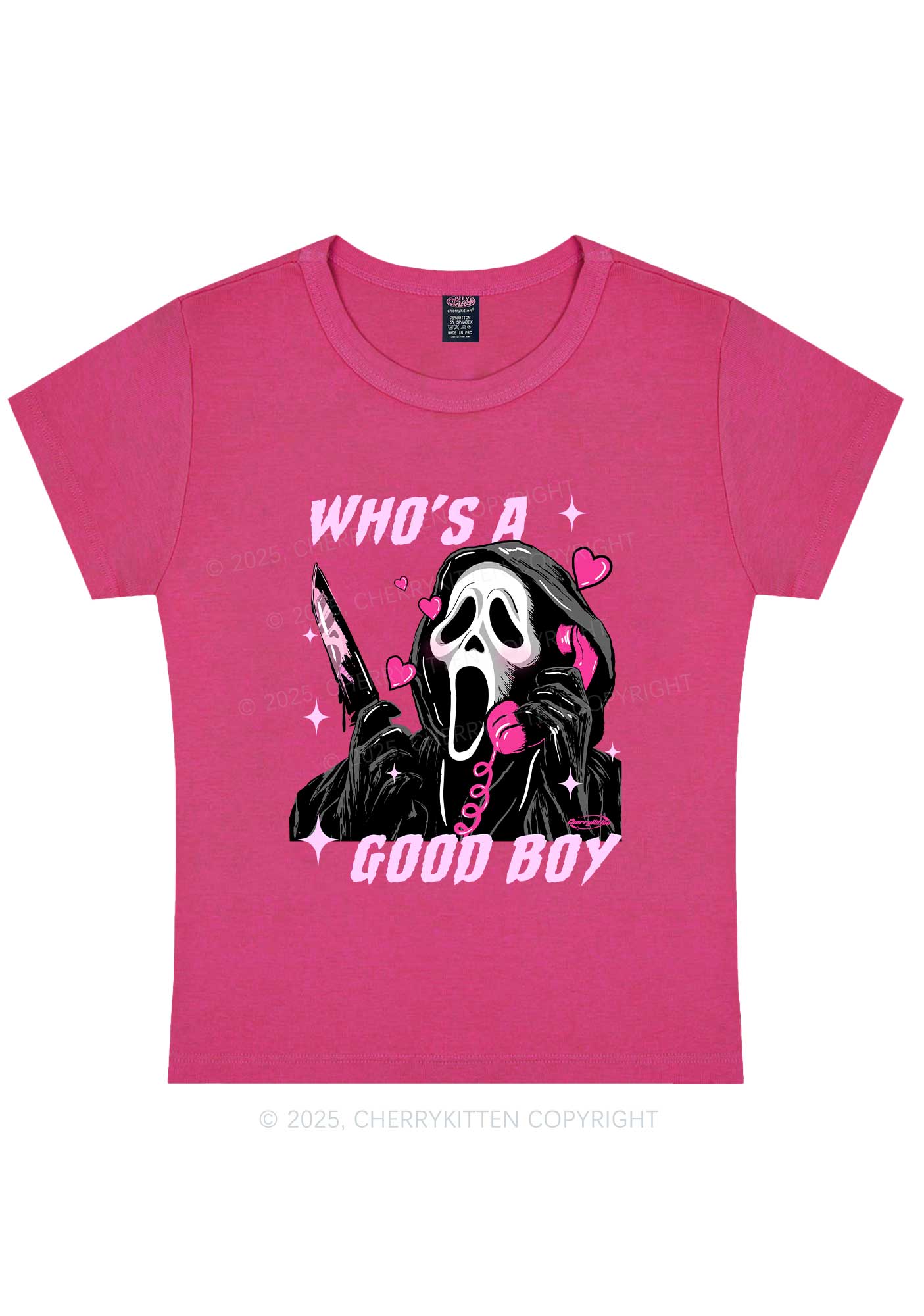 Halloween Ghost Good Boy Y2K Baby Tee Cherrykitten