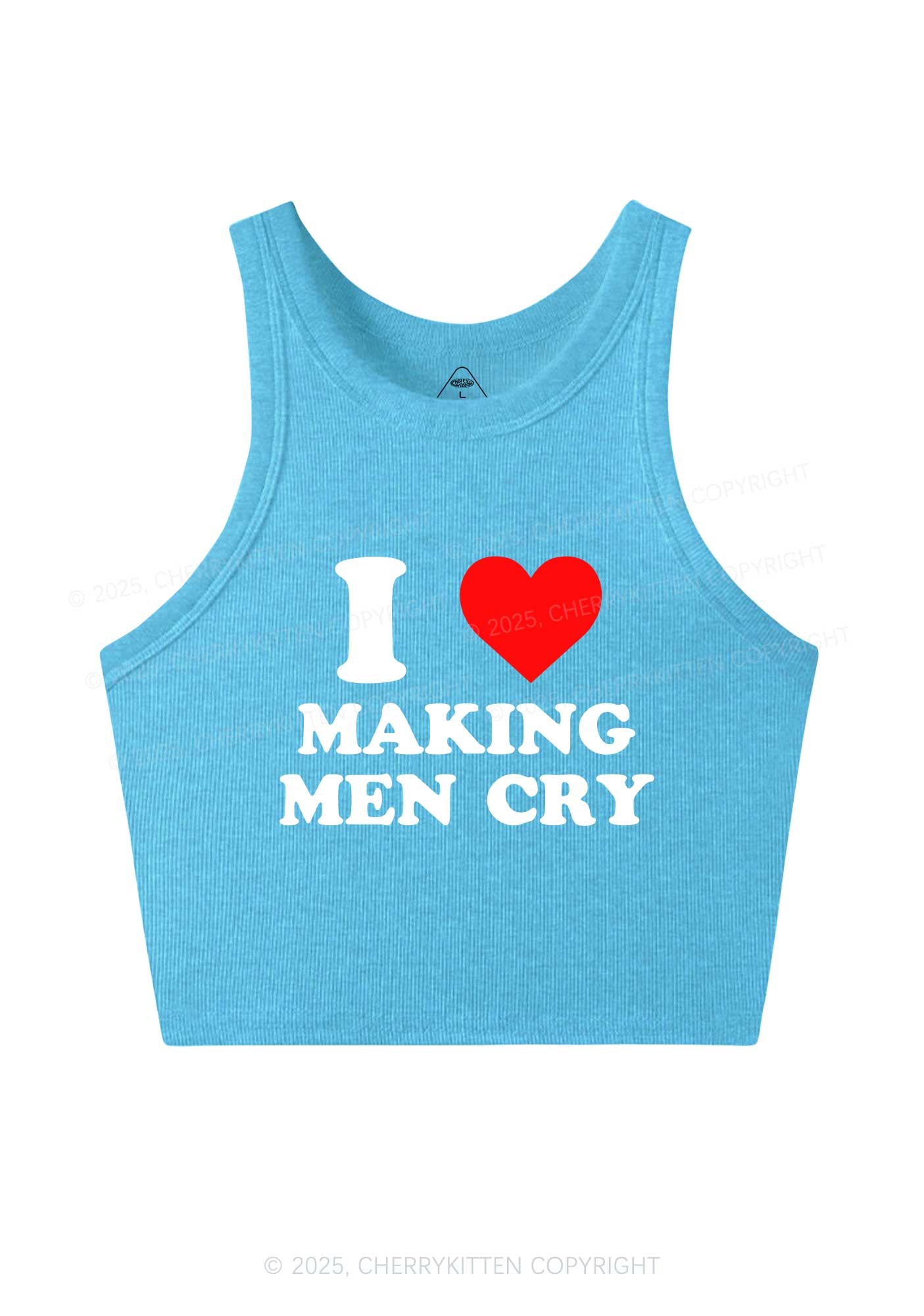 I Love Making Men Cry Y2K Crop Tank Top Cherrykitten