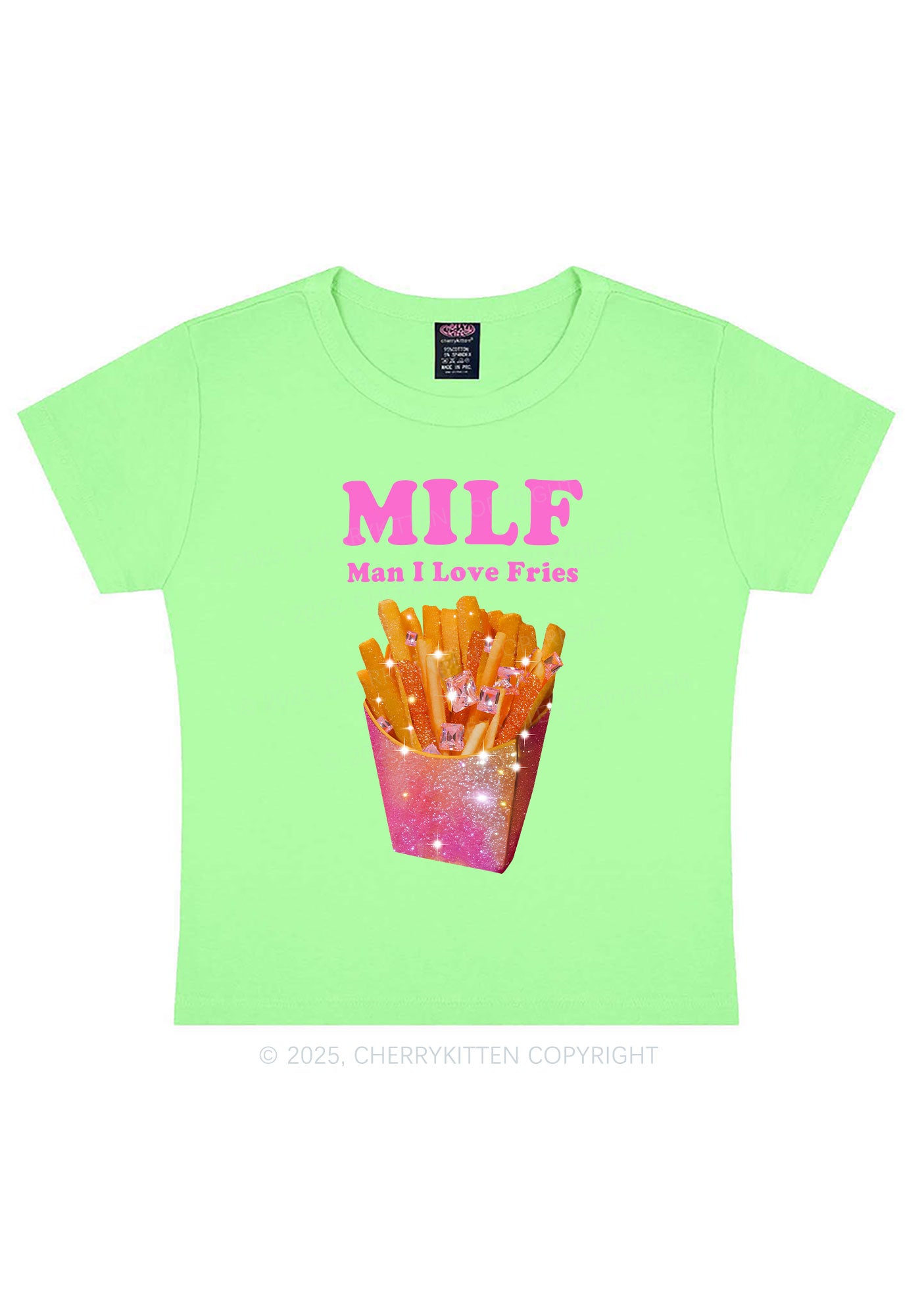 Man I Love Fries Y2K Baby Tee Cherrykitten
