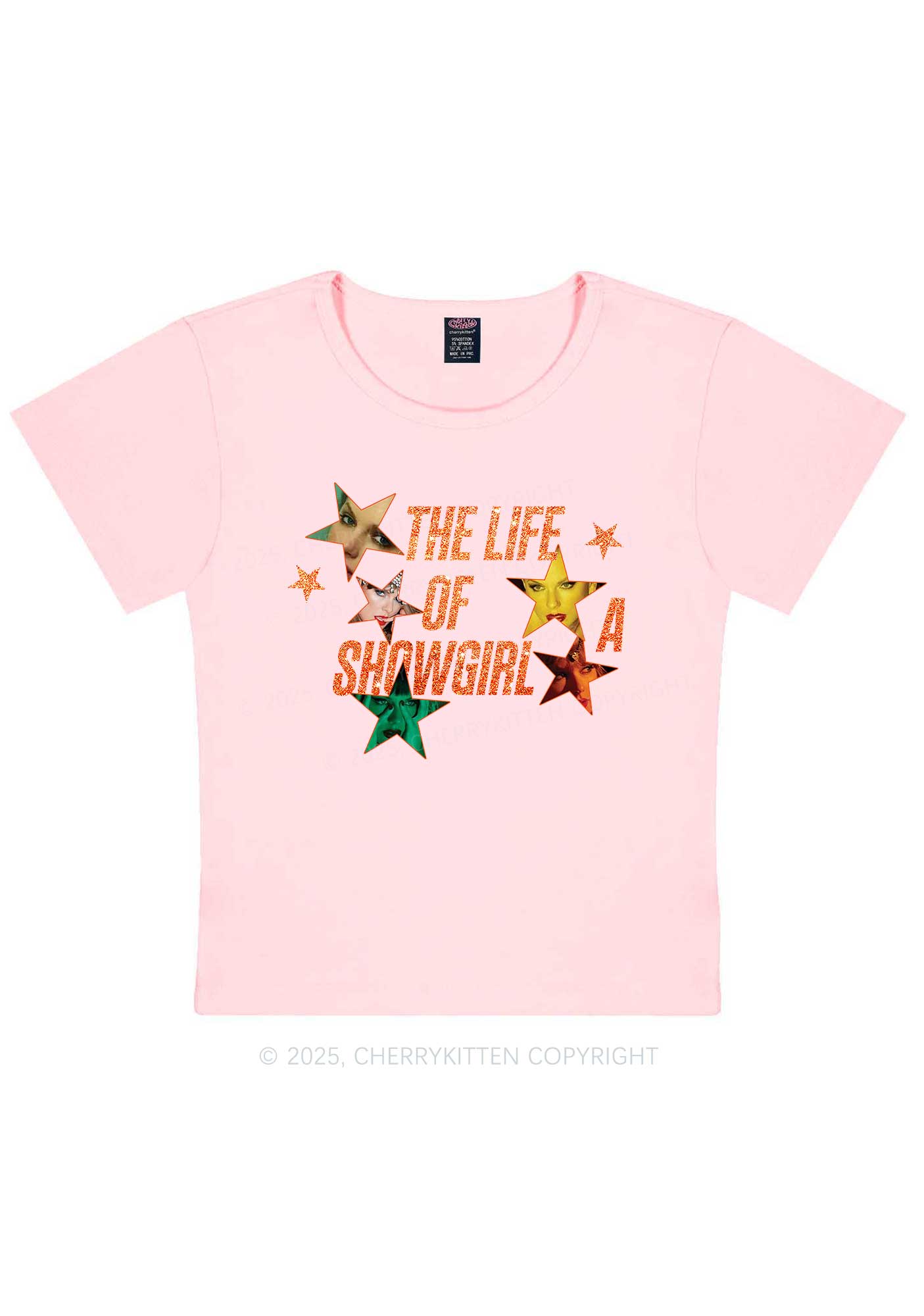 Star TS Photo Y2K Baby Tee Cherrykitten