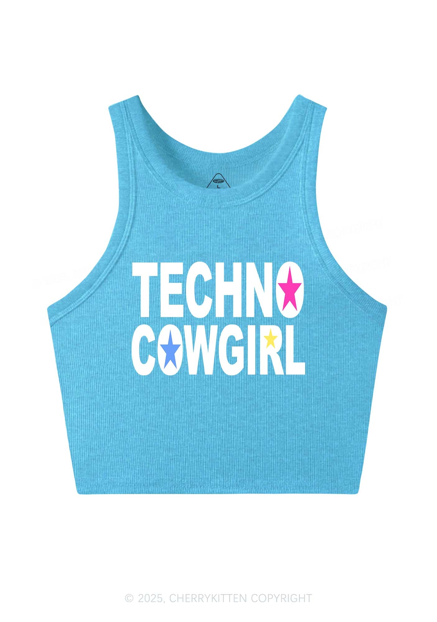 Techno Cowgirl Y2K Crop Tank Top Cherrykitten