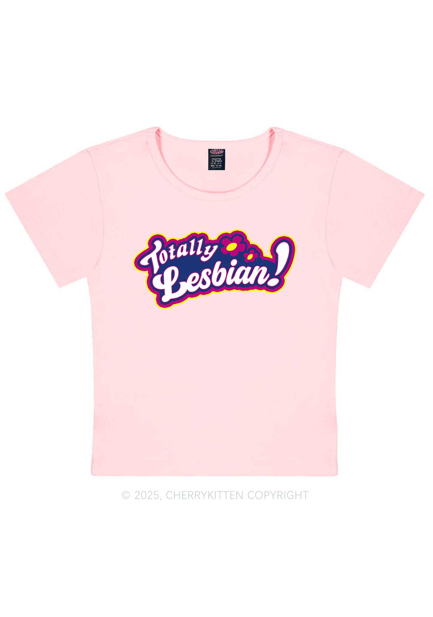 Totally Lesbian Pride Y2K Baby Tee Cherrykitten