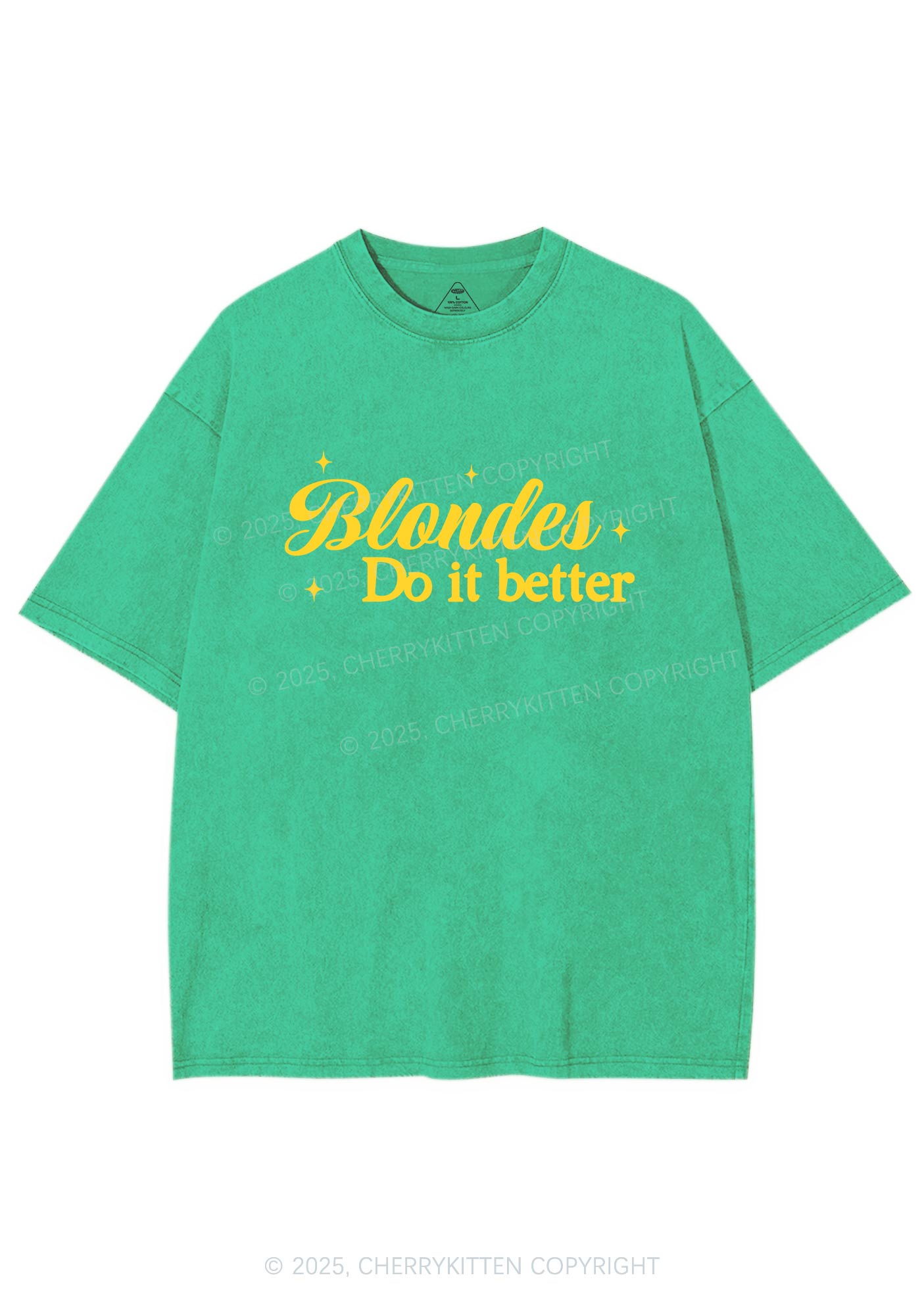 Blondes Do It Better Y2K Shirts Washed Tee Cherrykitten