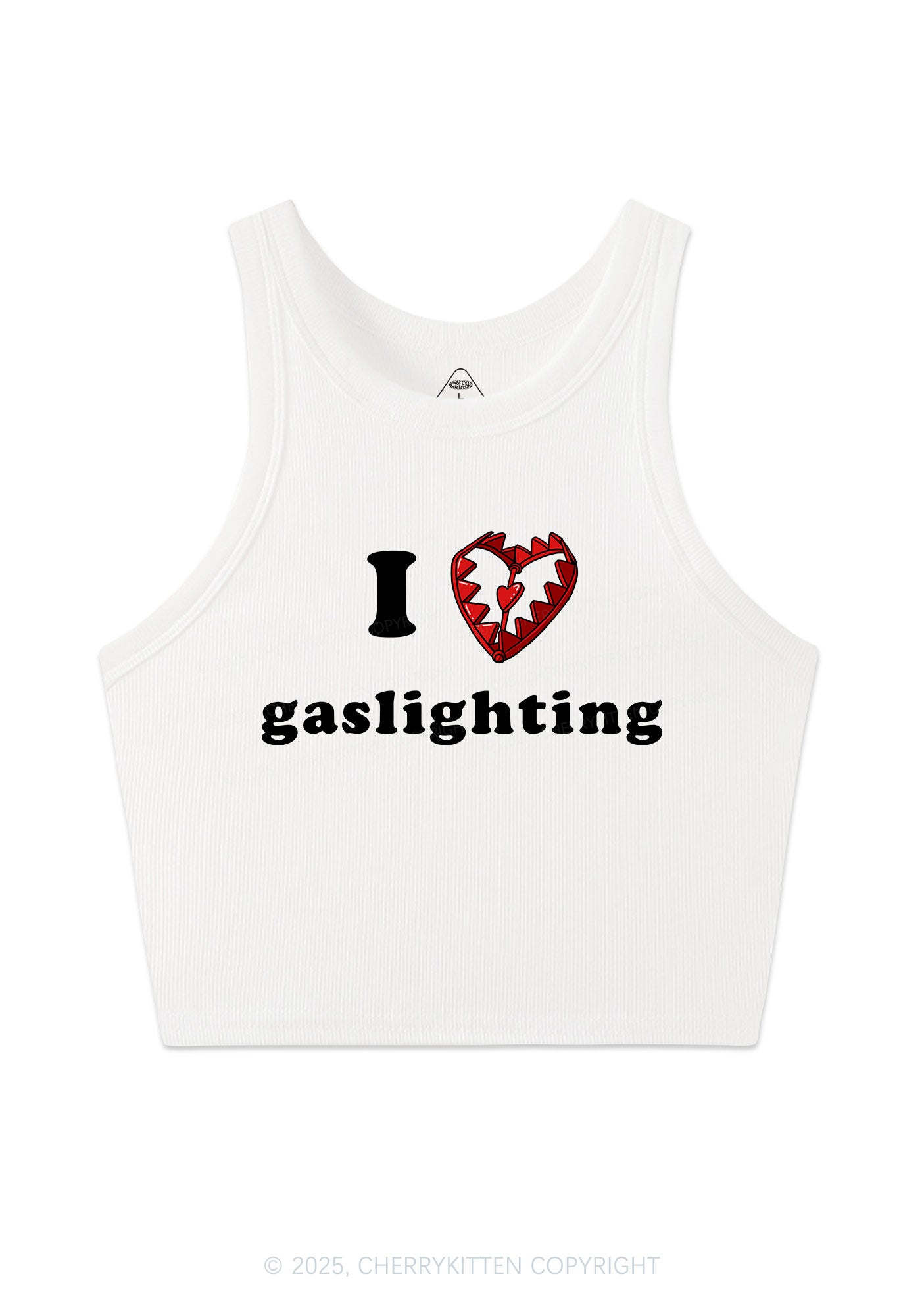 Love Gaslighting Y2K Crop Tank Top Cherrykitten