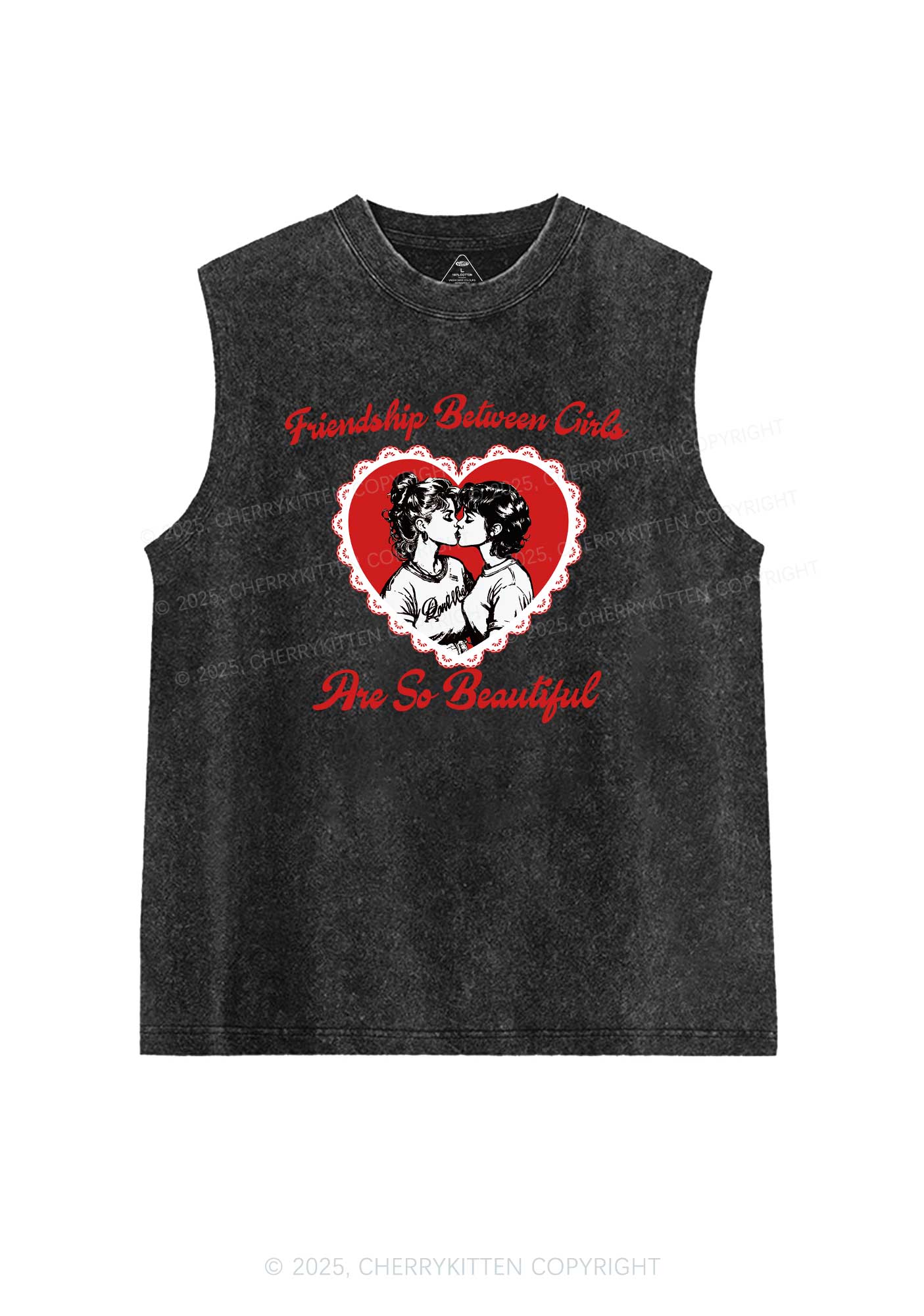 Friendship Between Girls Pride Y2K Washed Muscle Tank Cherrykitten