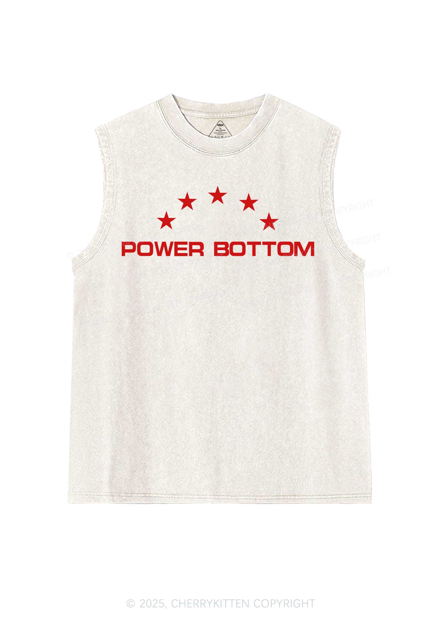 Power Bottom Pride Y2K Washed Muscle Tank Cherrykitten